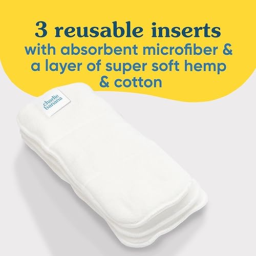 Miniatura 2 de Charlie Banana Insertos de forro polar reutilizables y lavables para pañales de tela, tamaño recién nacidoreforzador, paquete de 3