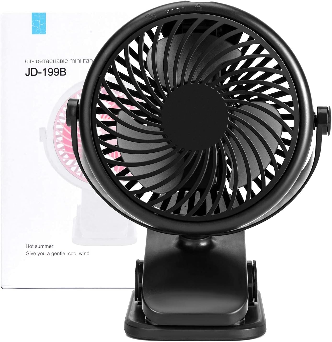 Stroller Fan Clip On Fan, Rechargeable/Battery Operated,4 Inch USB Desk Fan, Cooling Fan with 3 Speed, 360° Rotate small fan,Strong Hold Portable Fan for Office,Treadmill, Baby strollers, bed : Baby