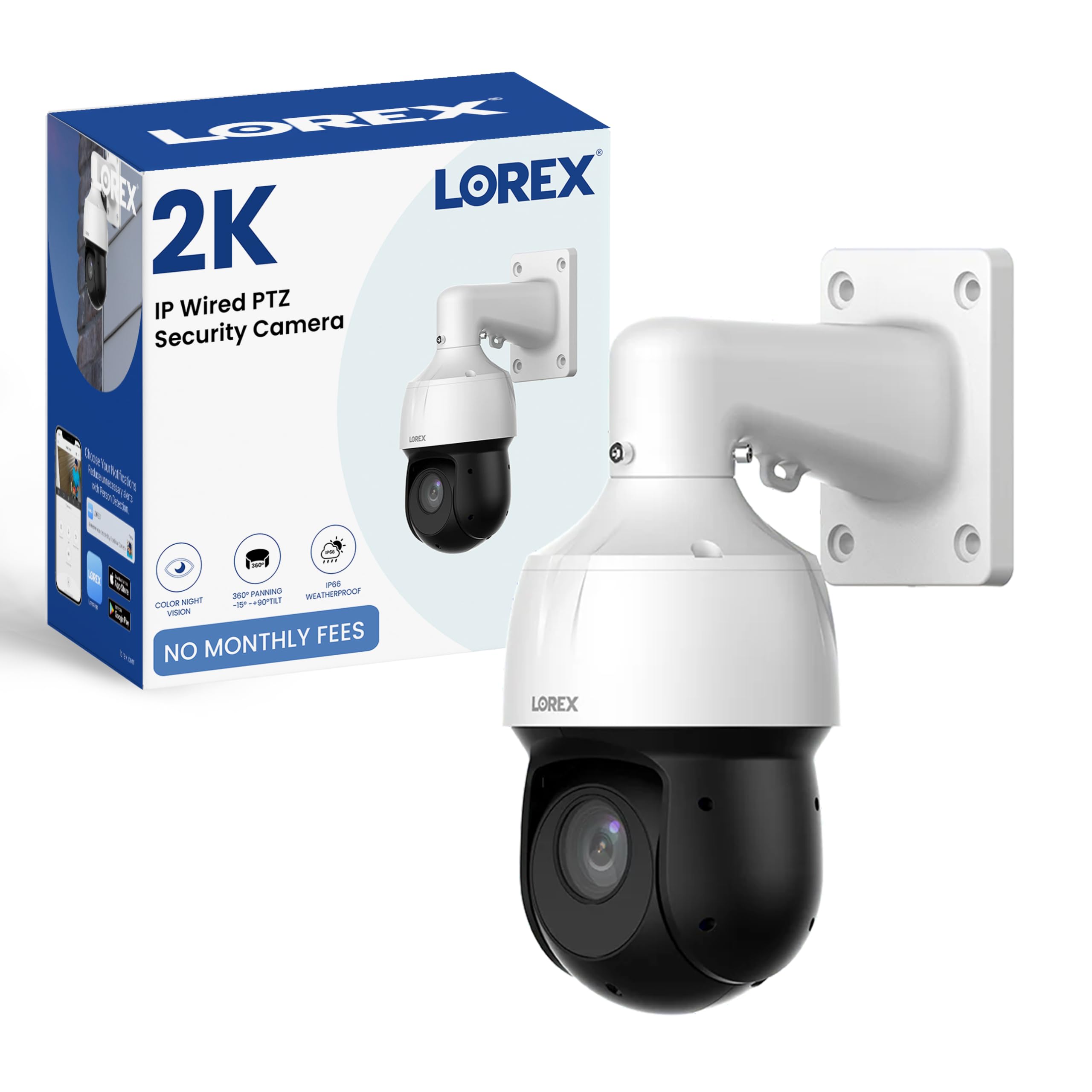 Lorex Classic App | 2K (4MP) IP Add-On Wired PTZ Security Camera