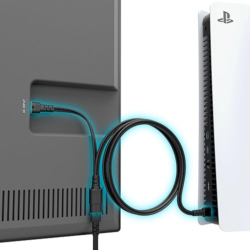 Mission - Cable de alimentación divisor en Y de 4 pies para Xbox y Playstation (enciende tu consola directamente desde tu televisor)