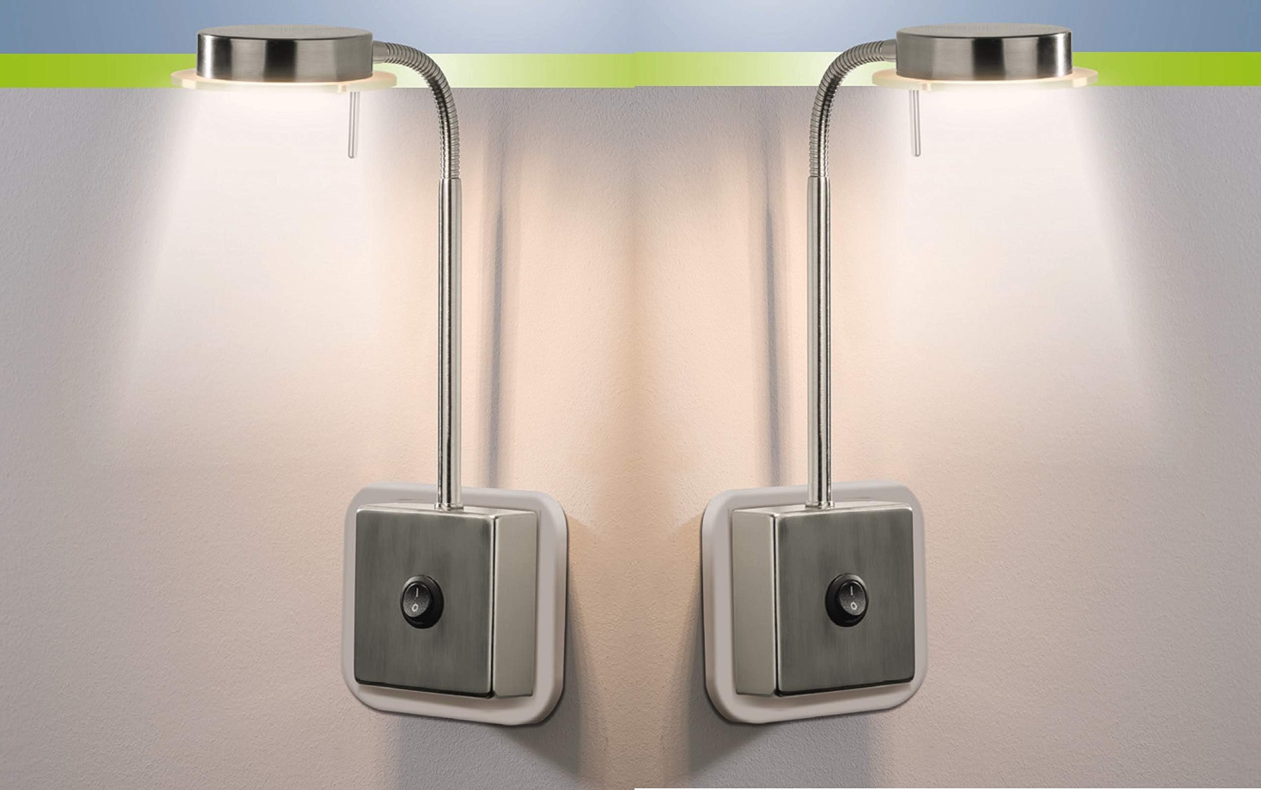 Trango 2er Pack LED Steckerleuchten - Flexible Wand Produktbild-Vorschau 5