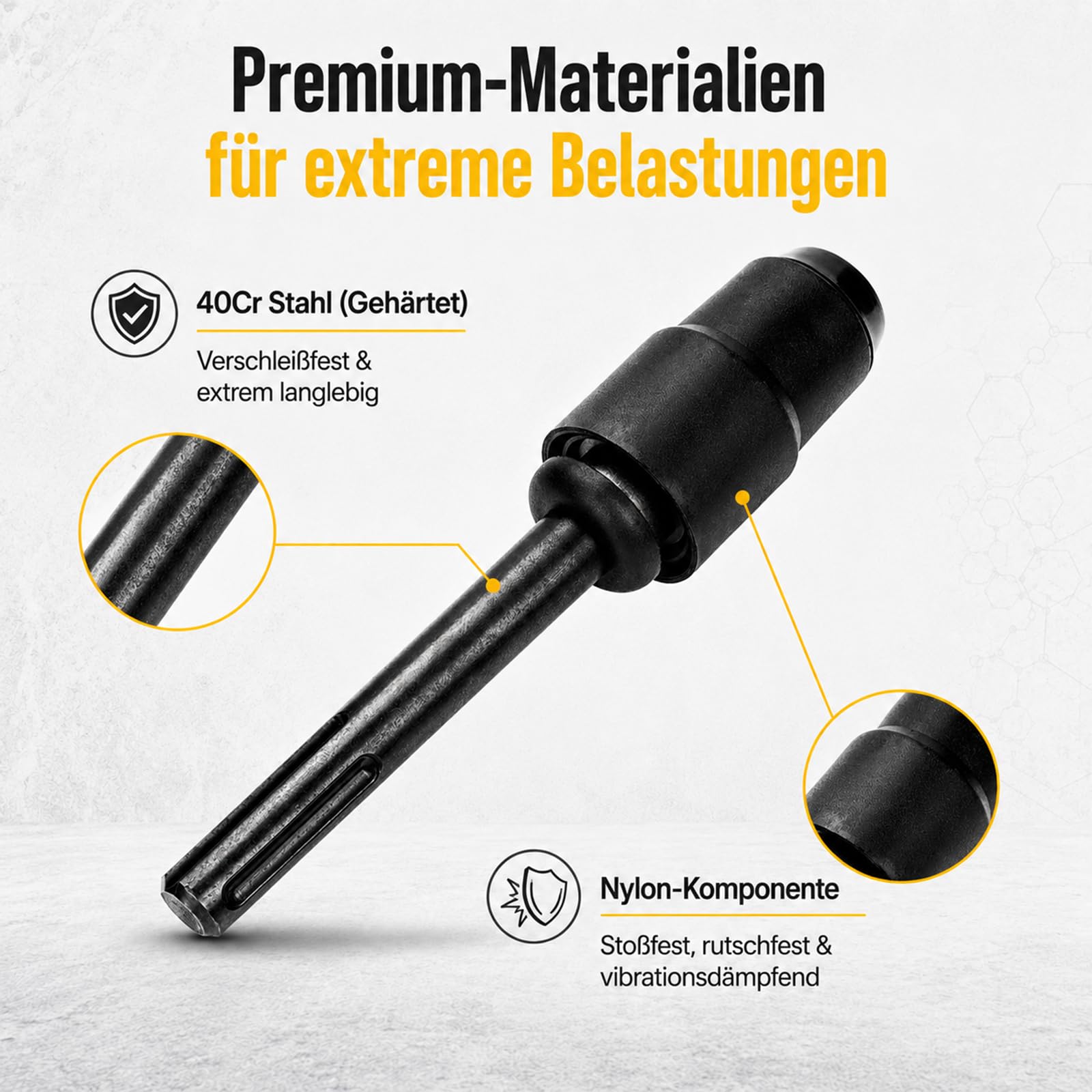 SDS Max auf SDS Plus Adapter für Bohrhämmer Adapterstück zur benutzung von Beton Bohrer oder Meißel Maschinen Adapter SDS Max SDS Plus für Aufnahme Bohrfutter Hammerbohrer (Schwarz)