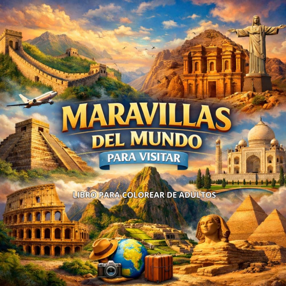 Maravillas del Mundo para Visitar: Libro para Colorear de Adultos