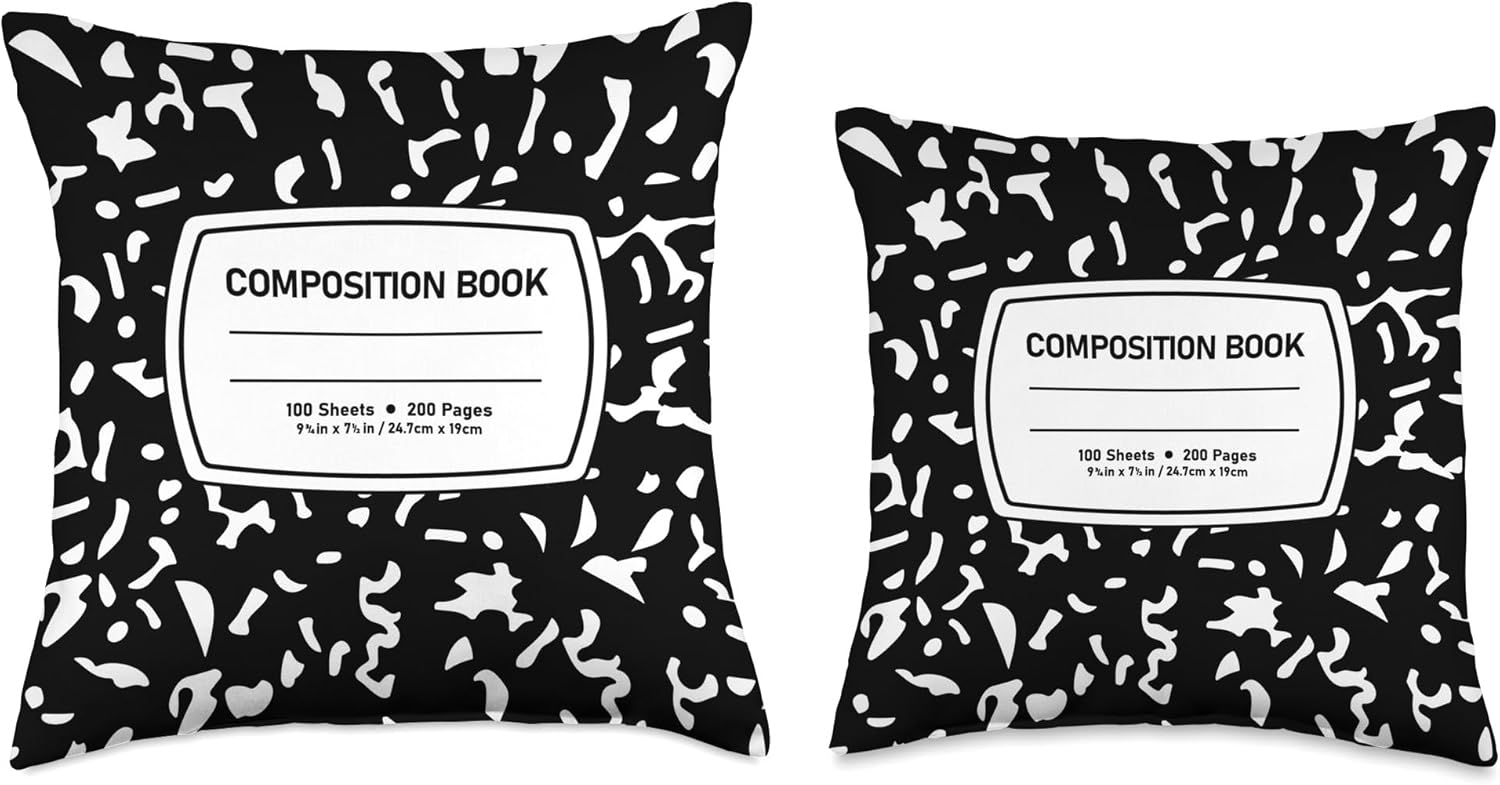 Composition Notebook Design Throw Pillow