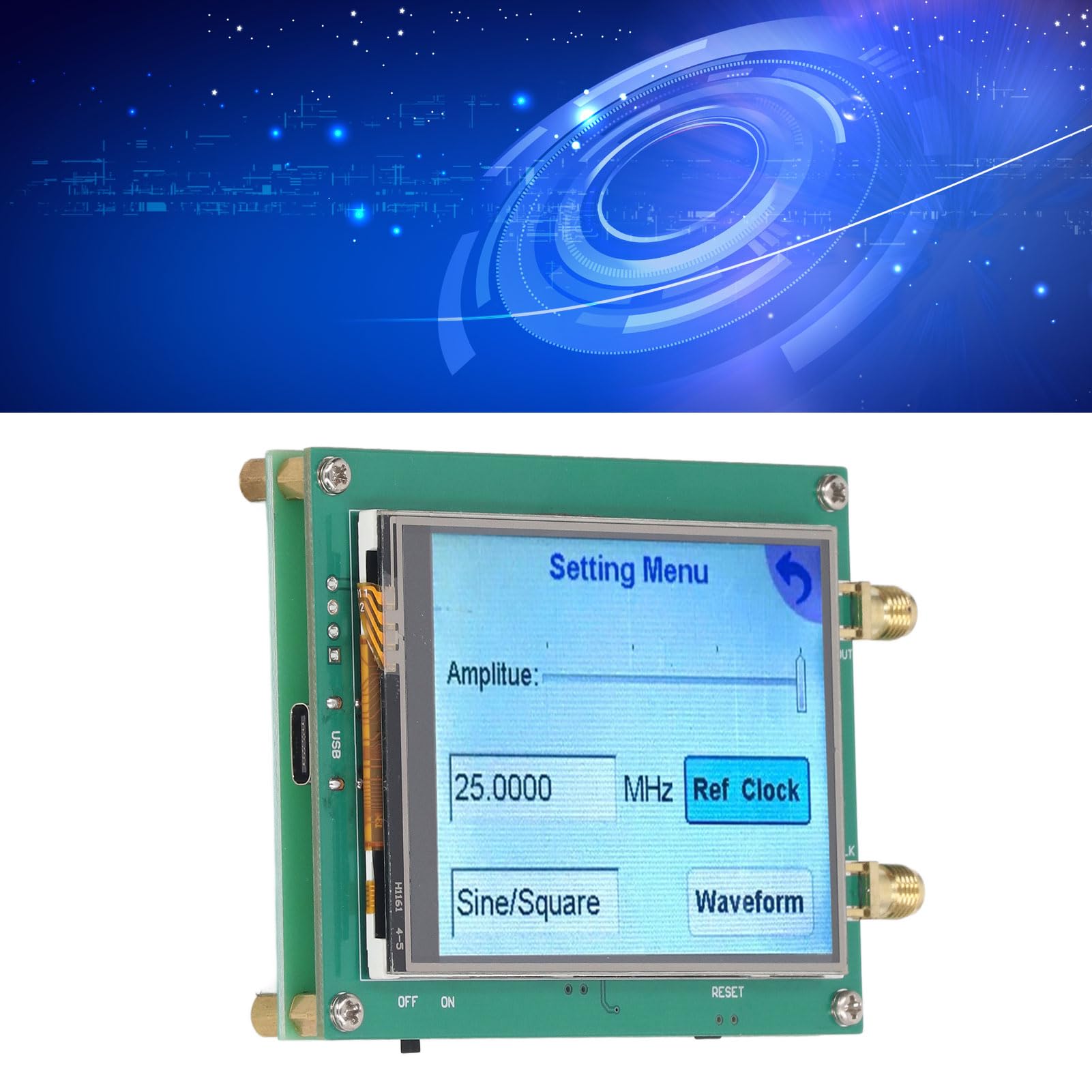 PolyGen HF-Signalgenerator im Bereich von 35 MHz bis 4,4 GHz mit Touchscreen-Steuerung, PC-Software im Lieferumfang enthalten, Wobbelfrequenzmodul mit Sinuswellenausgang und (ADF4351 35m‑4.4g)