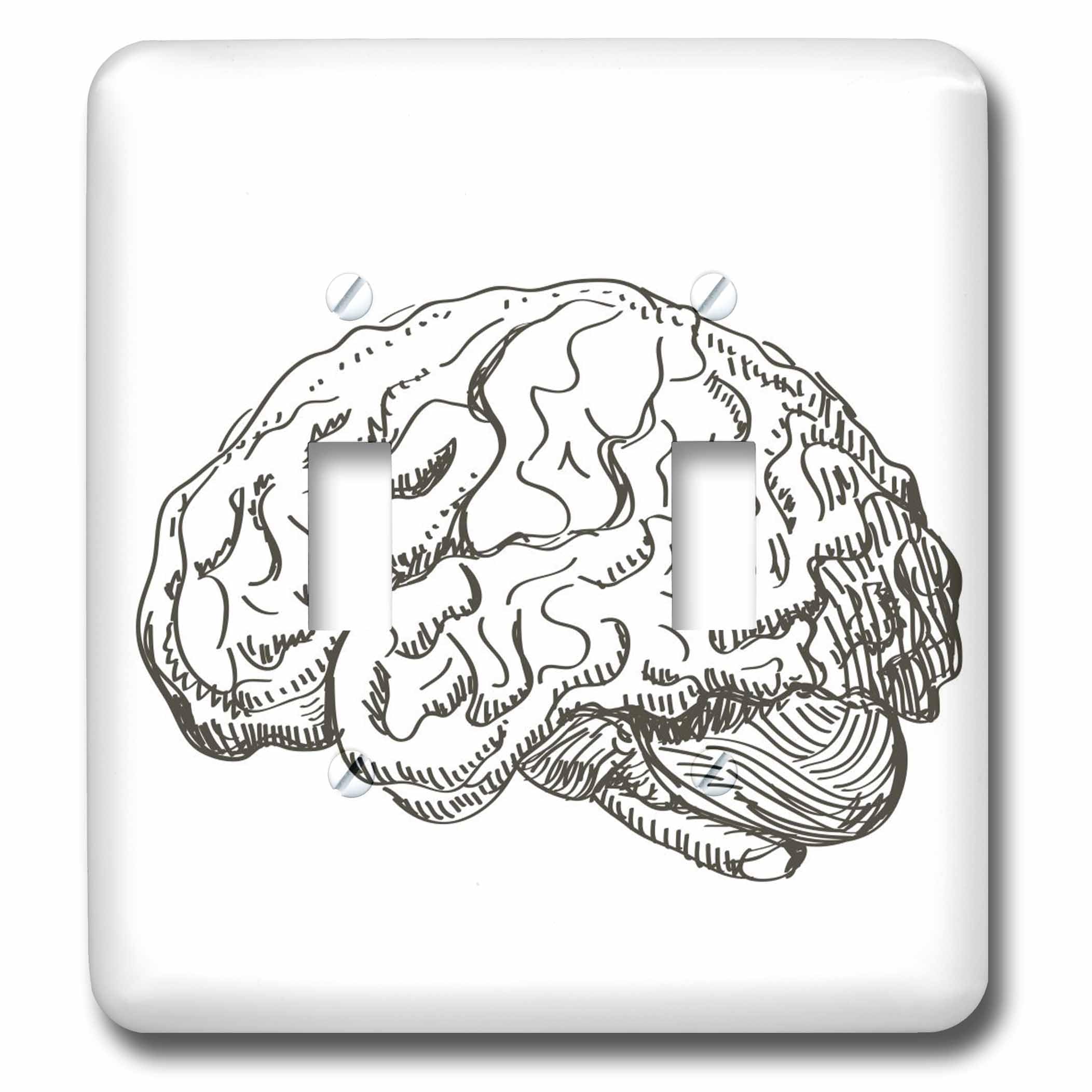 Cerveau imprimé sur interrupteur à bascule double pour bureau et cabinet