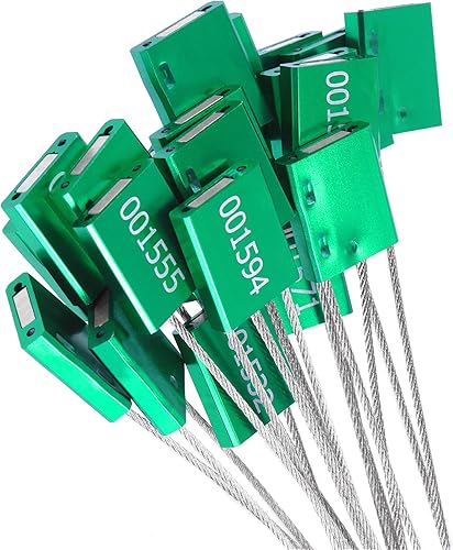 Sellos de cable de acero de alta seguridad, etiquetas autobloqueantes antimanipulaciones Tire apretado etiquetas de seguridad de envío (bloqueo de