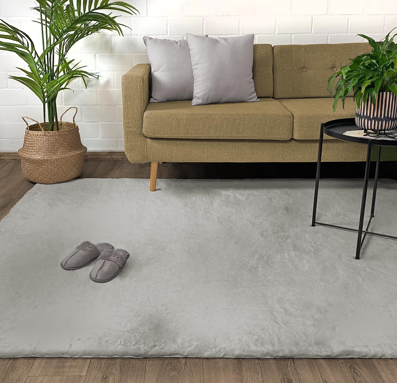 jilda-tex Teppich Überwurf Bettvorleger Felloptik Rabbit Deluxe 750 GSM Kunstfell Fellimitat (Nerzfell, 60x250 cm)