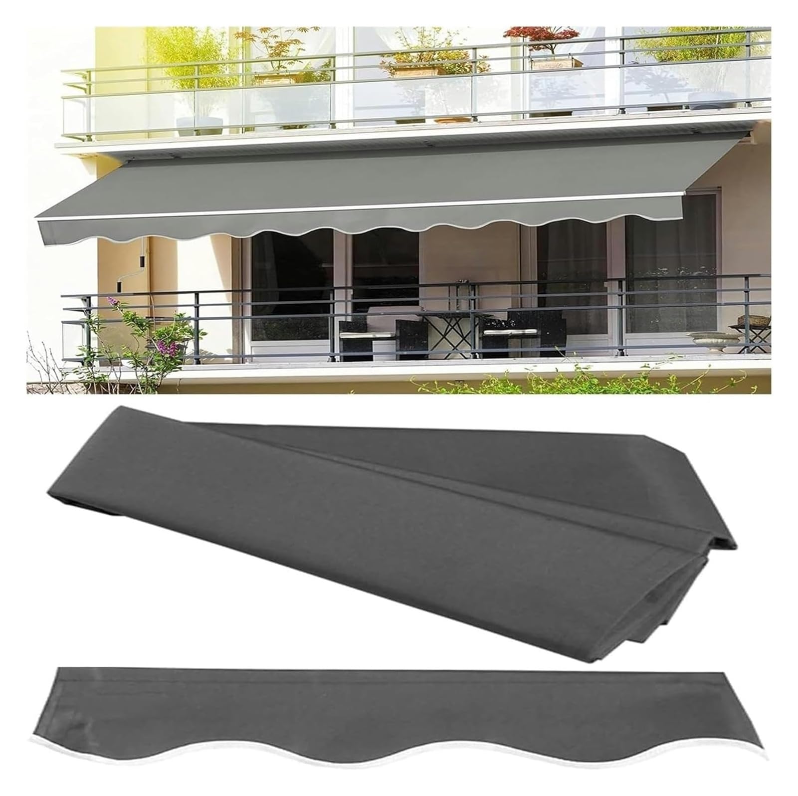 Auvent de balcon imperméable et pare-soleil durable anti-UV pour grand abri de terrasse extérieur