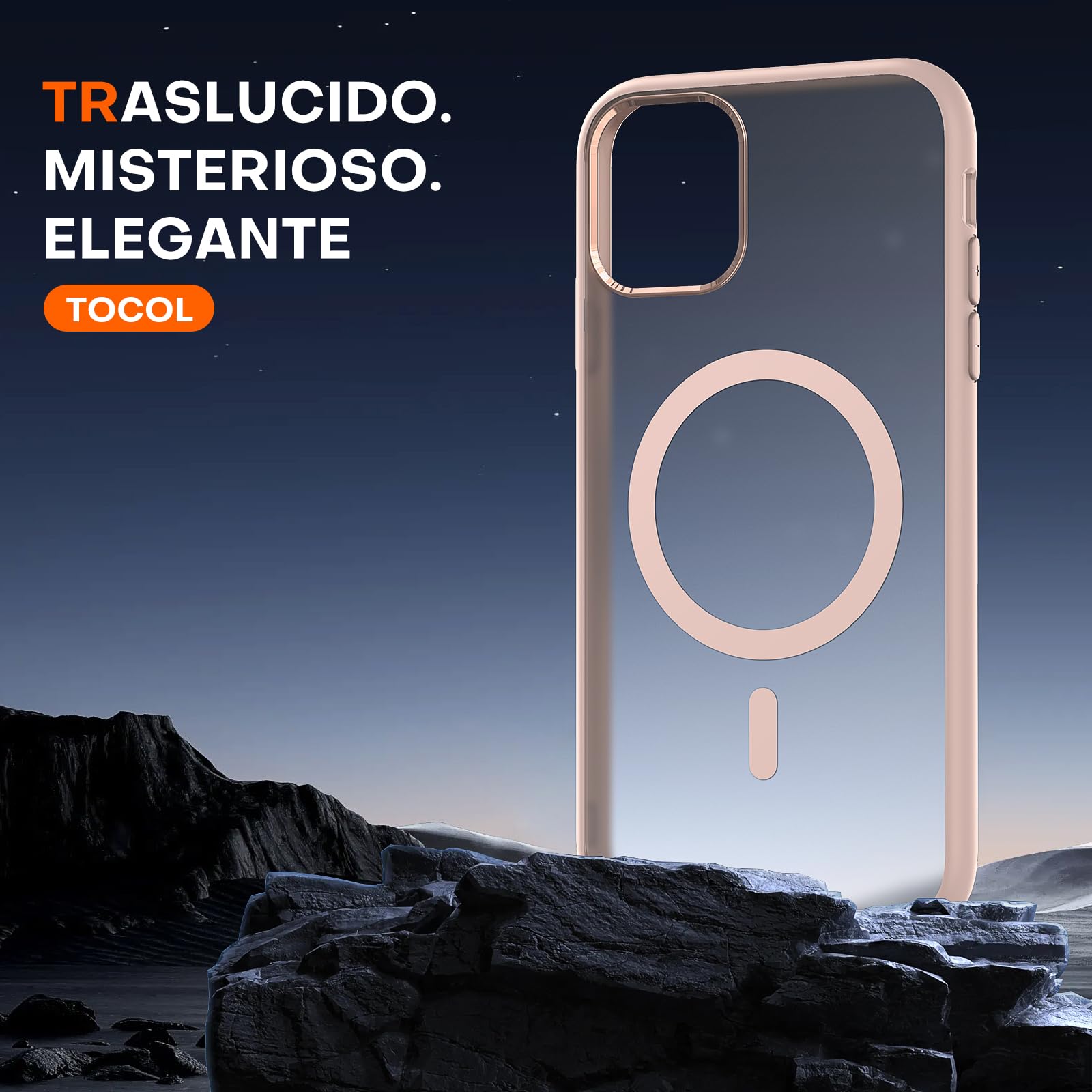 TOCOL Cover Magnetica per iPhone 11 Pro 5,8 Pollic, Compatibile con MagSafe, Custodia Antiurto Traslucida Opaca, Titanio Sabbia