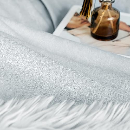 Miniatura 5 de Manta decorativa extragrande de piel sintética esponjosa, tamaño individual de 60 x 71 pulgadas, suave y lujosa, manta peluda y acogedora para cama,