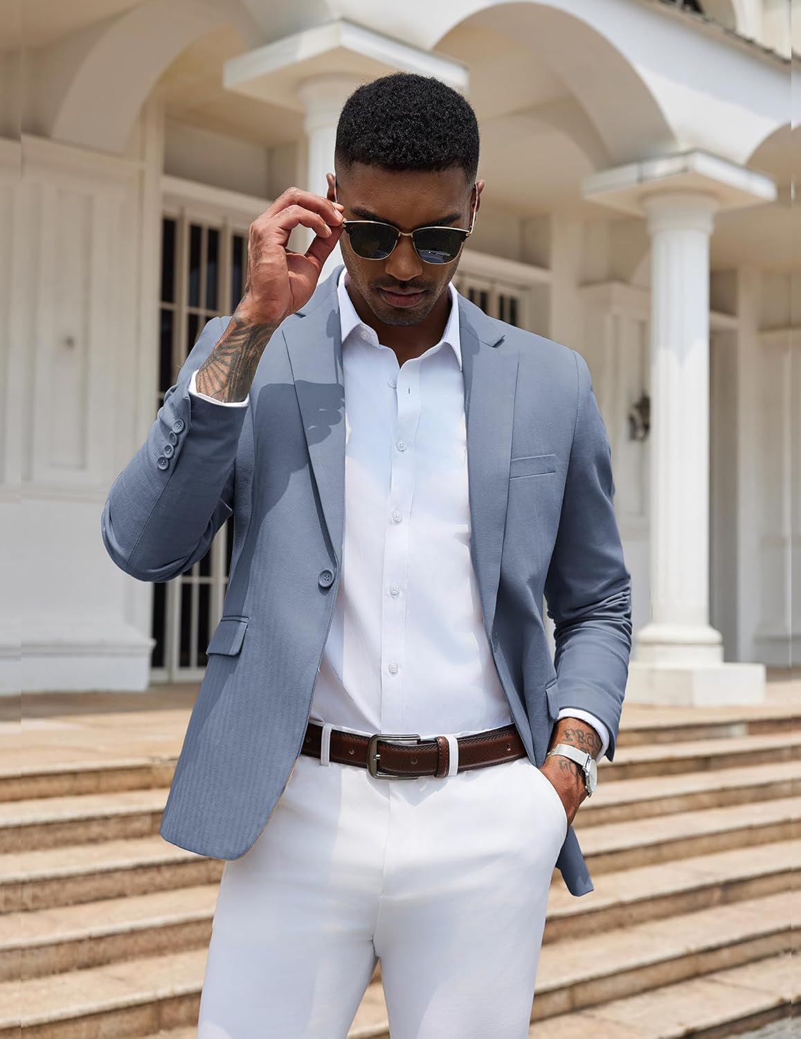 COOFANDY Mens Casual Blazer Slim Fit Sport Coats One Button Stylish Business Suit Jacket