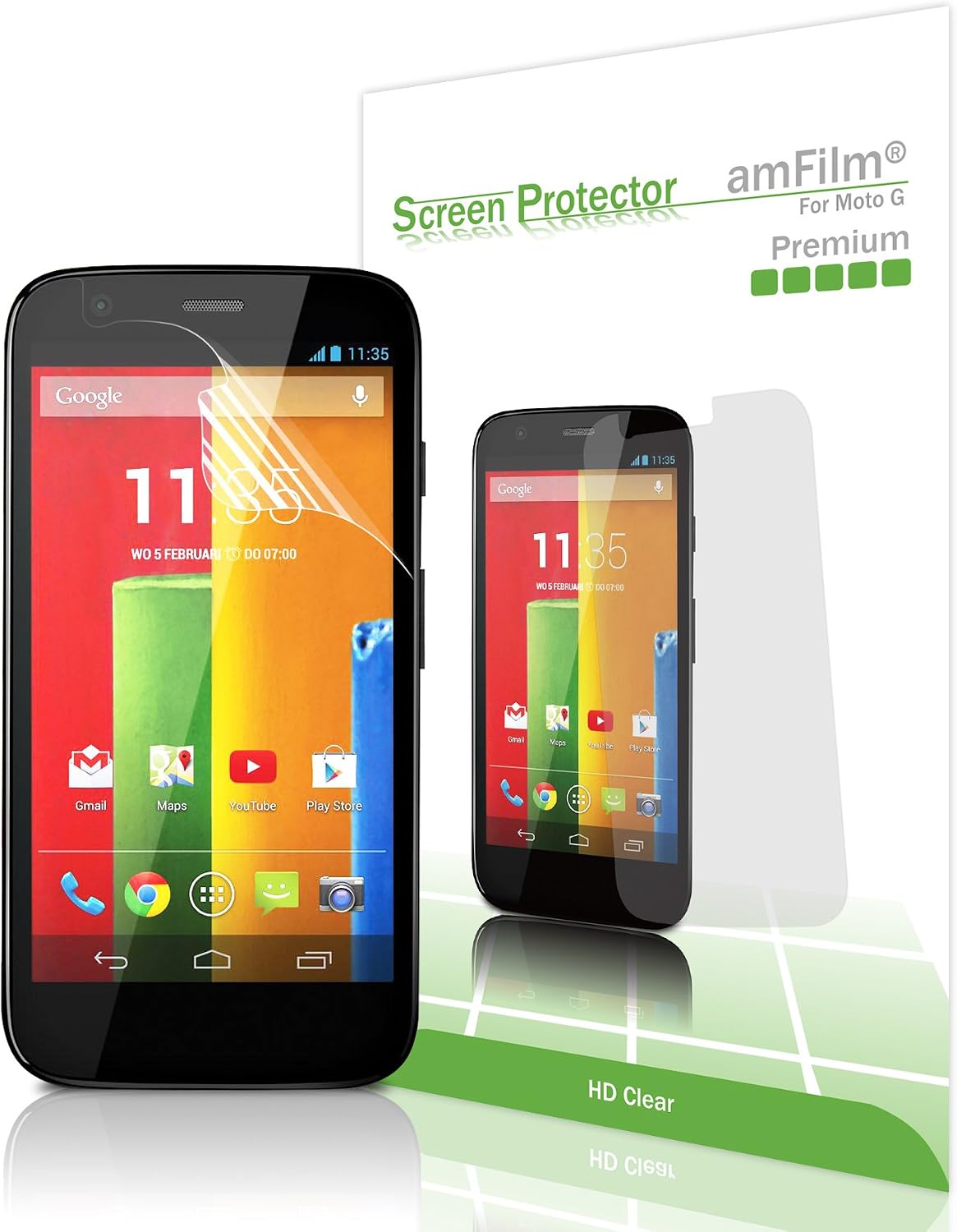 amFilm Screen Protector for Moto G (1st Gen), HD Clear, Flex Film