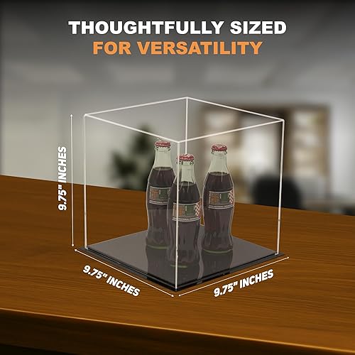 Vista 44 de Better Display Cases Versátil vitrina de acrílico transparente - Caja rectangular grande con base blanca 18" x 12" x 3" (BK09)