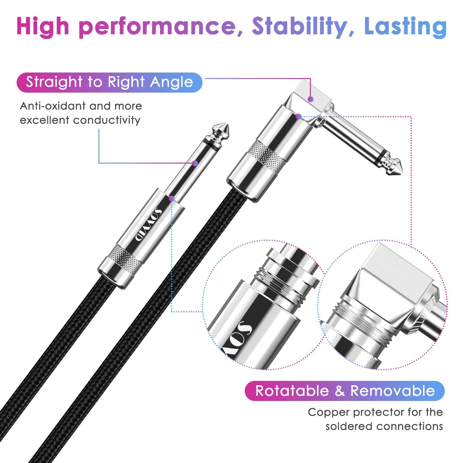 Sovvid Professional Guitar Cable 4.5M/15FT - Image 4