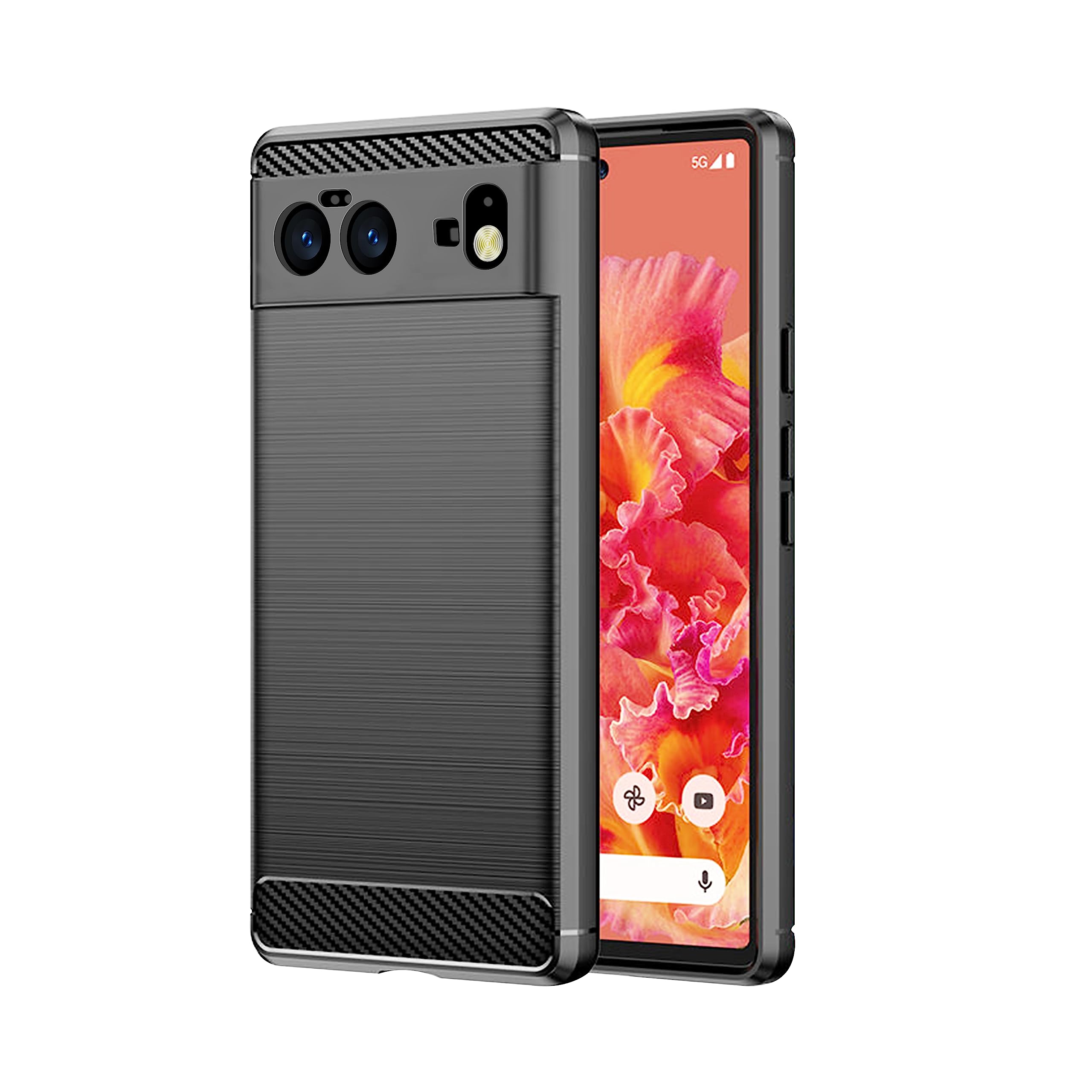 Google Pixel 6 (5G) Rugged Cover | Armor TPU Military Grade Shockproof | Slim-Fit Anti-Slip Back Cover Case (Black)