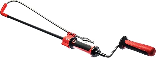 Miniatura 6 de DrainX Serpiente de fontanería de drenaje de inodoro  Uso con taladro o manualmente, ángulo diseñado para zuecos de inodoro, protector de plástico