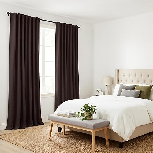 Miniatura 160 de PONY DANCE - Cortinas opacas aisladas térmicamente, set de 2 cortinas opacas con bolsillo para barra / pestaña trasera, paneles de cortinas opacas,