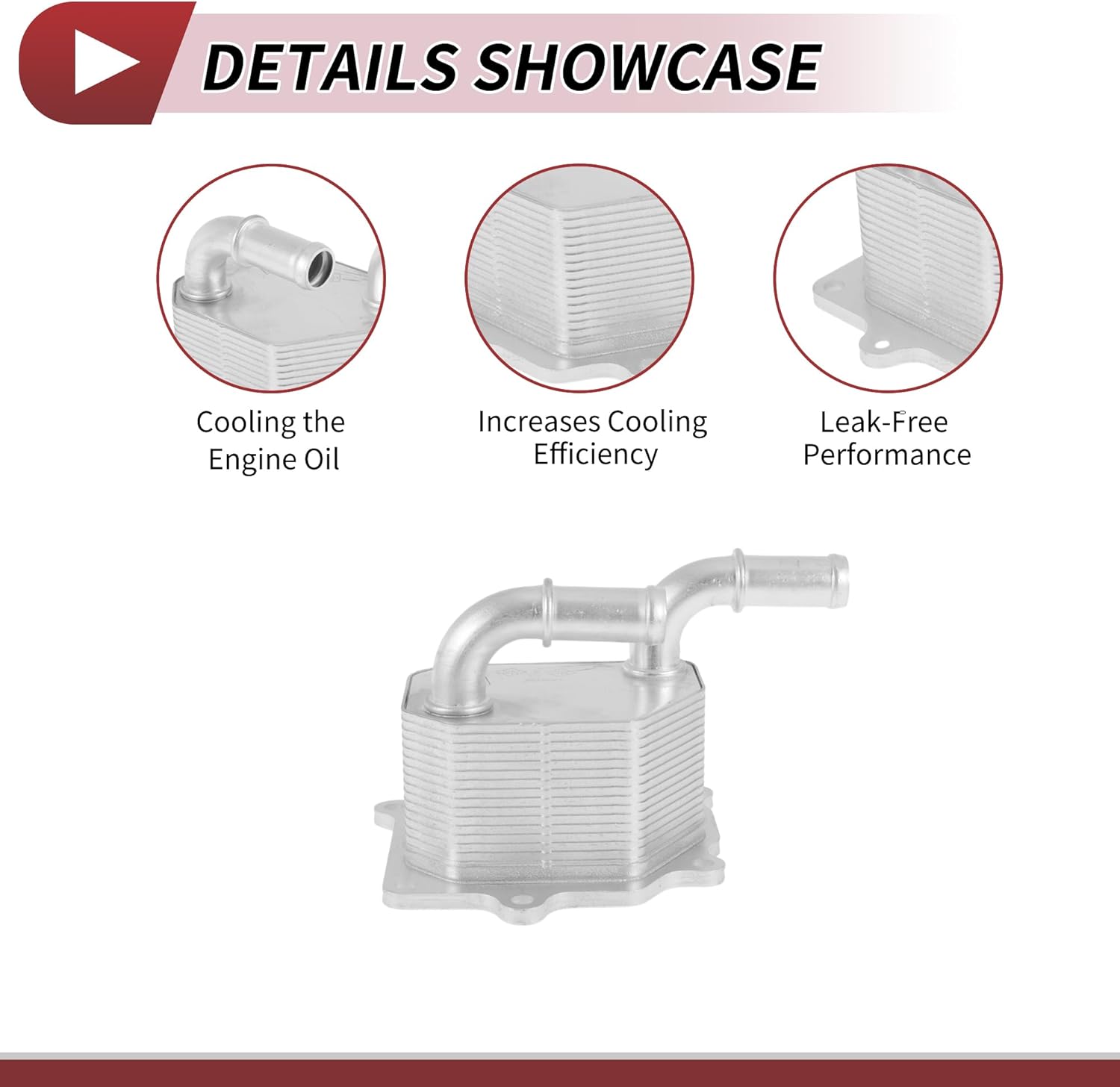 Engine Oil Cooler for Ford Edge 07-09 V6 3.5L Transmission Oil Cooler Trans Cooler No.7T4E6A642DA/7T4E-6A642-DA Aluminum Alloy Silver Tone 1 Pcs Car