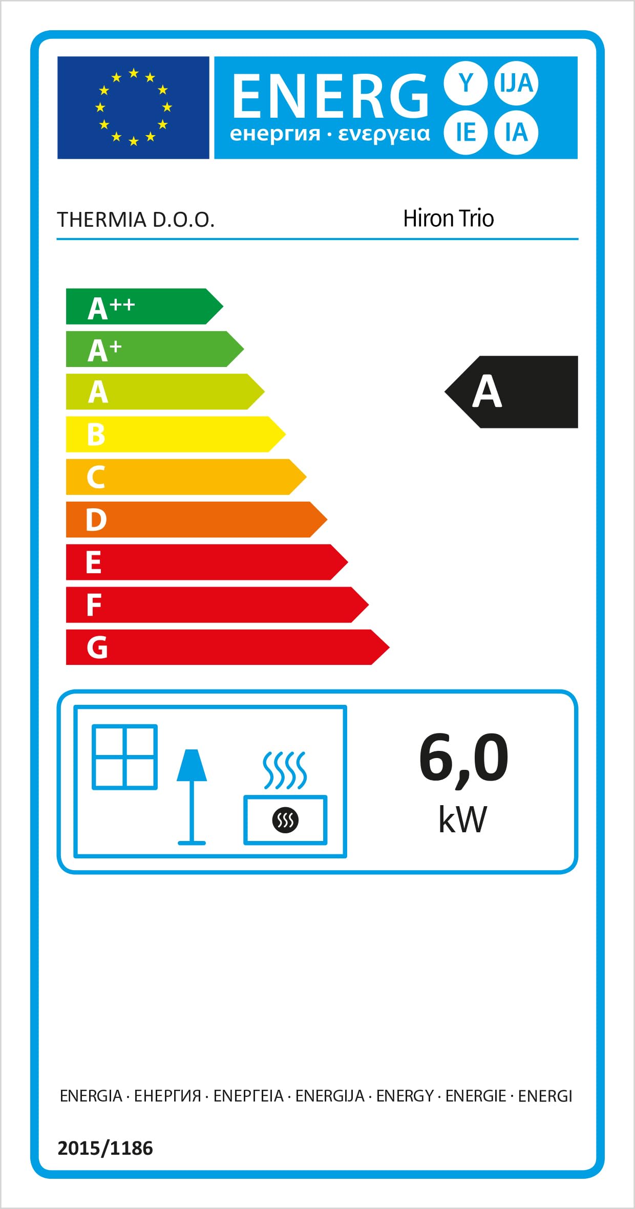 Kaminofen Thermia Hiron Trio 3 Sichtscheiben modernes Design 6 kW Holzofen Stahl Schwarz rund