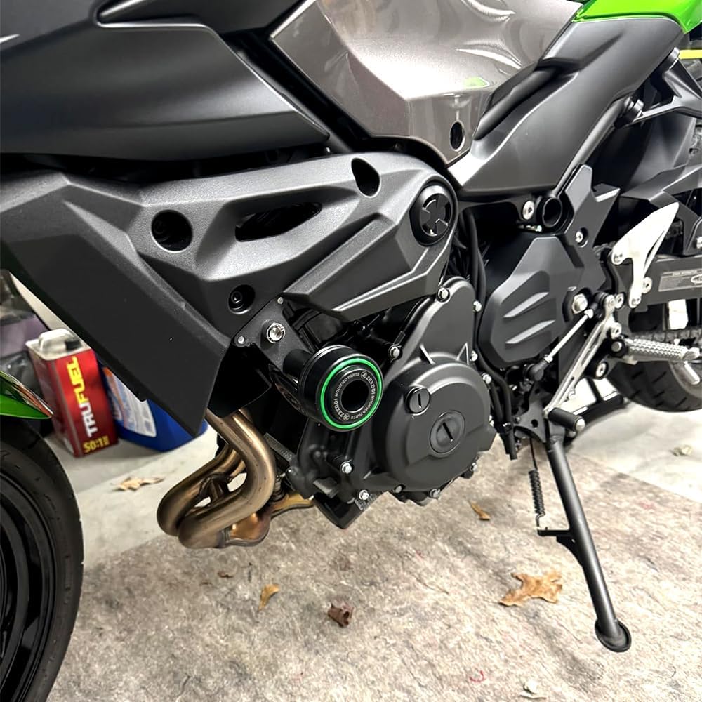 1Pair Compatible with 2025 Ninja 500 SE Ninja500 KRT 2024 2025 Z500 Z 500 SE EX500 Motorcycle Frame Sliders Crash Protection Pad Falling Protection (Green)