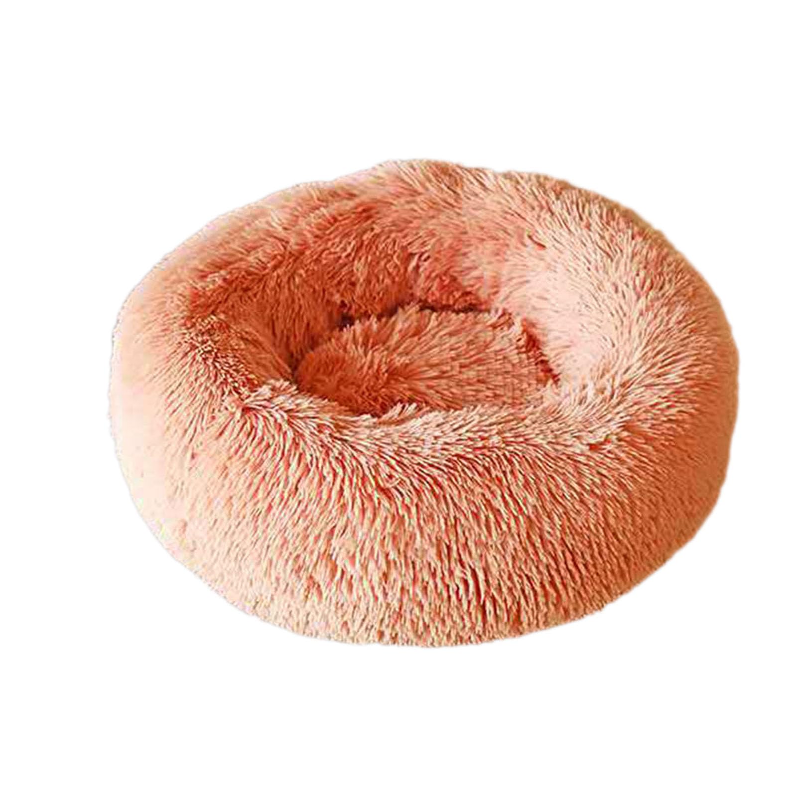 Cuccia rotonda a ciambella per animali domestici, letto caldo e soffice per cani, cuccia anti-ansia per cani, a pelo lungo per gatti da interno con fondo antiscivolo, nido coccole per animali