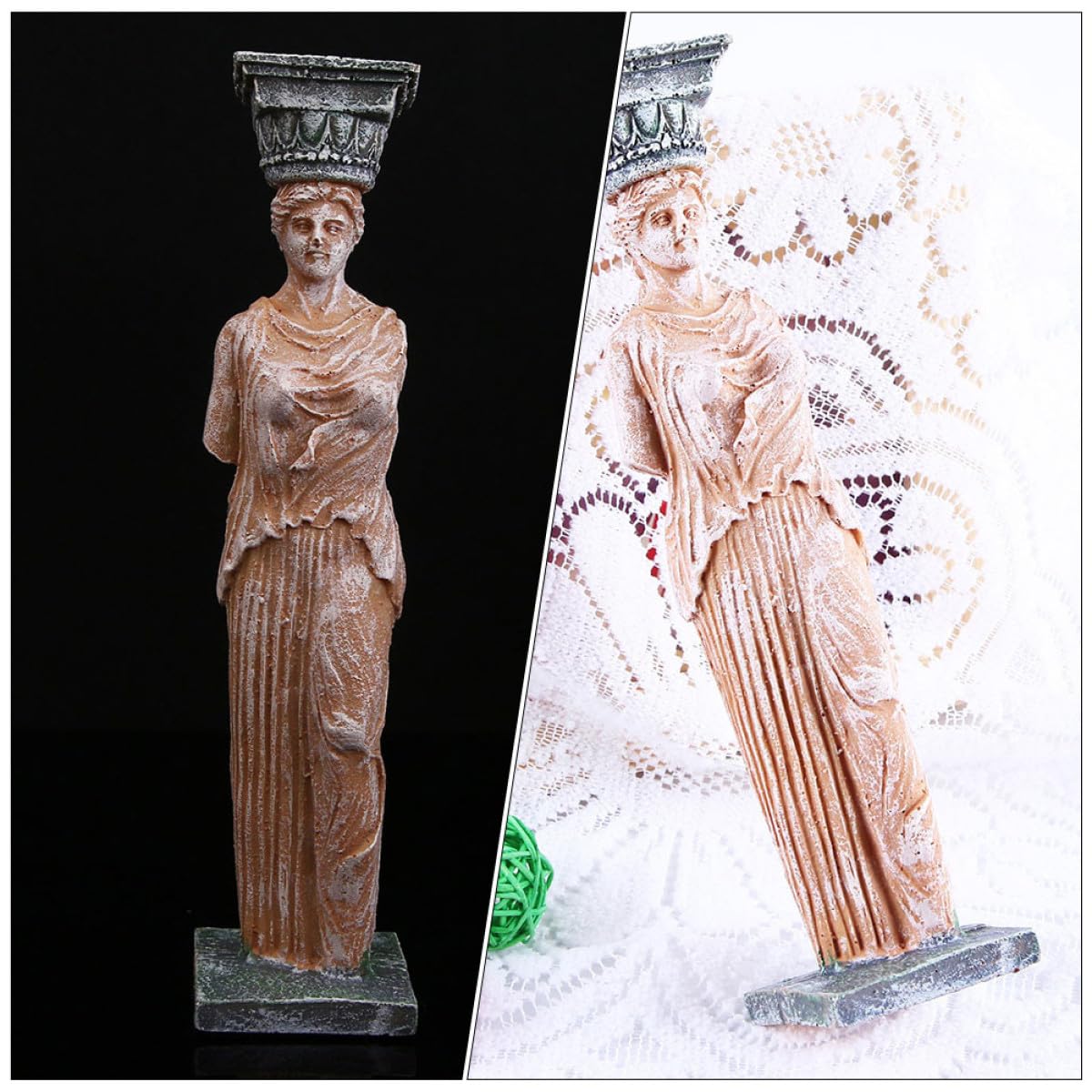 2 Estatuas de Diosa de Resina para Acuario, Adorno Elegante para Pecera de Agua Dulce, Decoración Única y Delicada para Peces