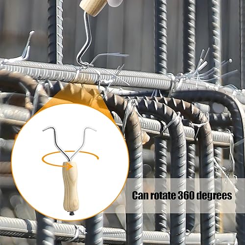Miniatura 5 de mankk 2 unids Rebar Wire Twister Tie Twister Tool Concrete Metal Wire Twisting Fence Tool Pull Tie Wire Twister Mango de agarre de madera