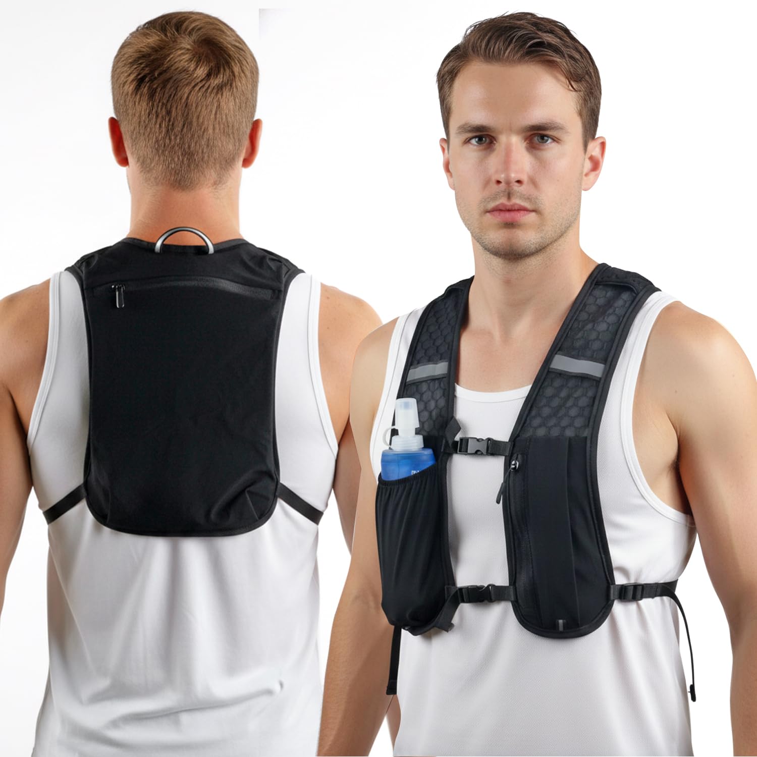 Running Vest Backpack, Lightweight & Breathable Running Vest Women Men Phone Holder,Backpack for TrailRunning Hiking Cycling Marathon Biking Essentials