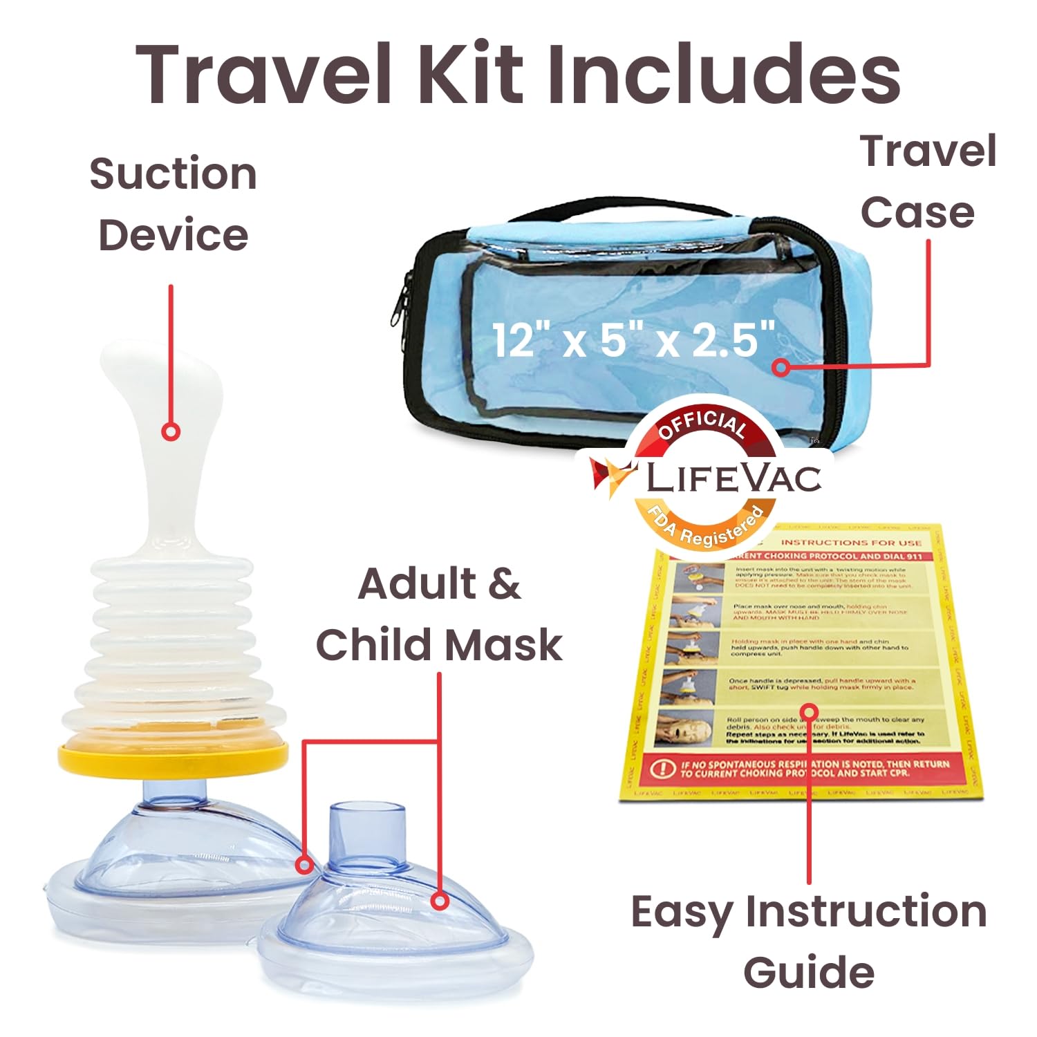 LifeVac Blue Travel Kit - Portable Suction Rescue Device, First Aid Kit for Kids and Adults, Portable Airway Suction Device for Children and Adults — Amazon image 2