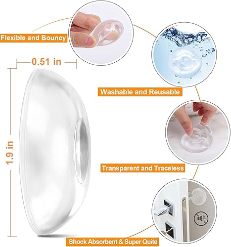 Miniatura 2 de Protector de pared para tope de puerta, silencioso y absorbente de golpes, protectores de pared de silicona contra pomos de puerta, protegen cada