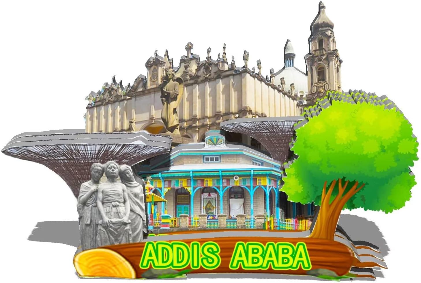 Ethiopia Addis Ababa Fridge Wooden 3D