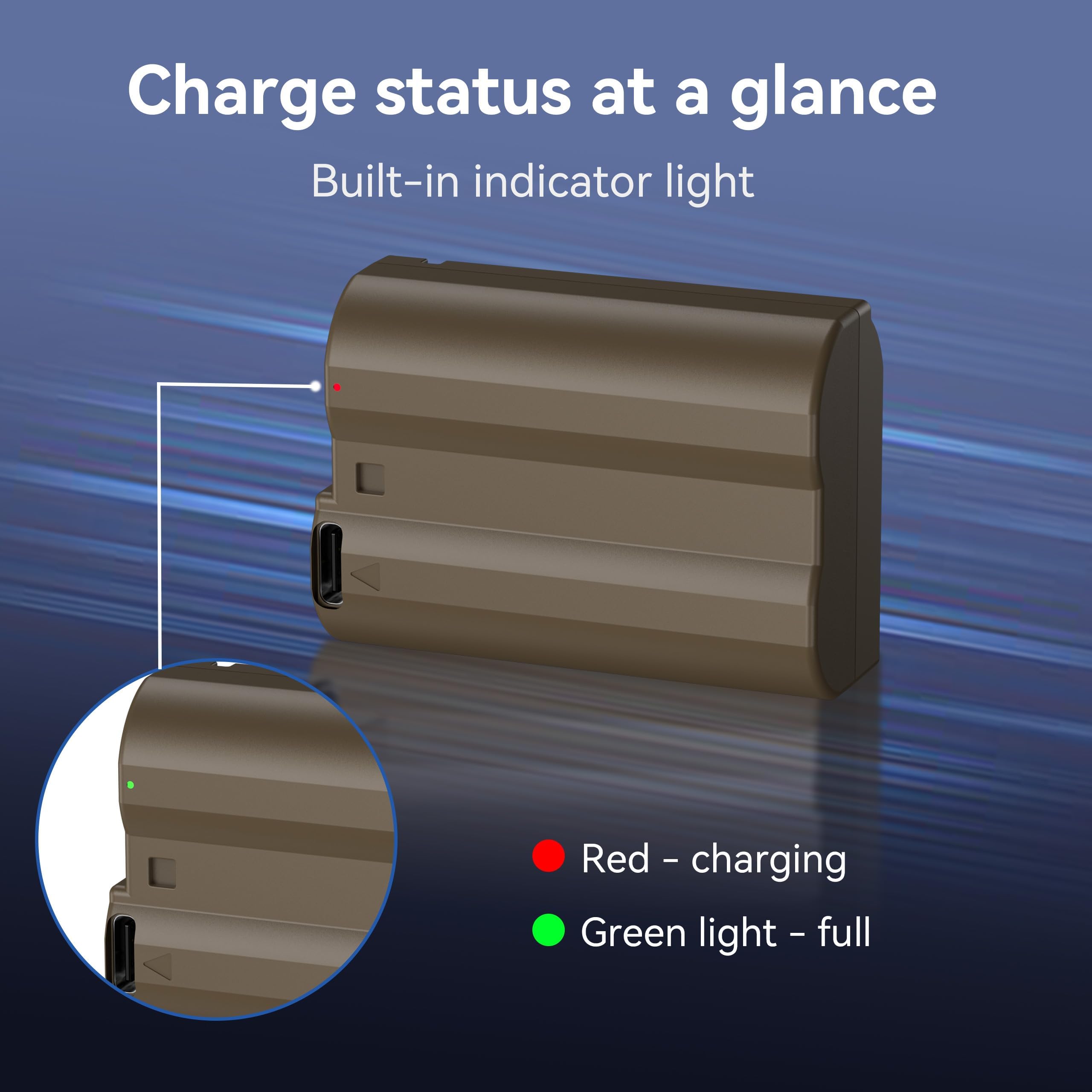EN-EL15C Akkus 3000mAh (3er-Pack) mit direkter USB-C-Aufladung – Kompatibel mit Nikon EN-EL15/EL15C, Z8, Z7, Z6, Z5, Z6II, Z7II, Z6III, D7500, D7200, D750, D850, D780, D7000, D610, D600, D500