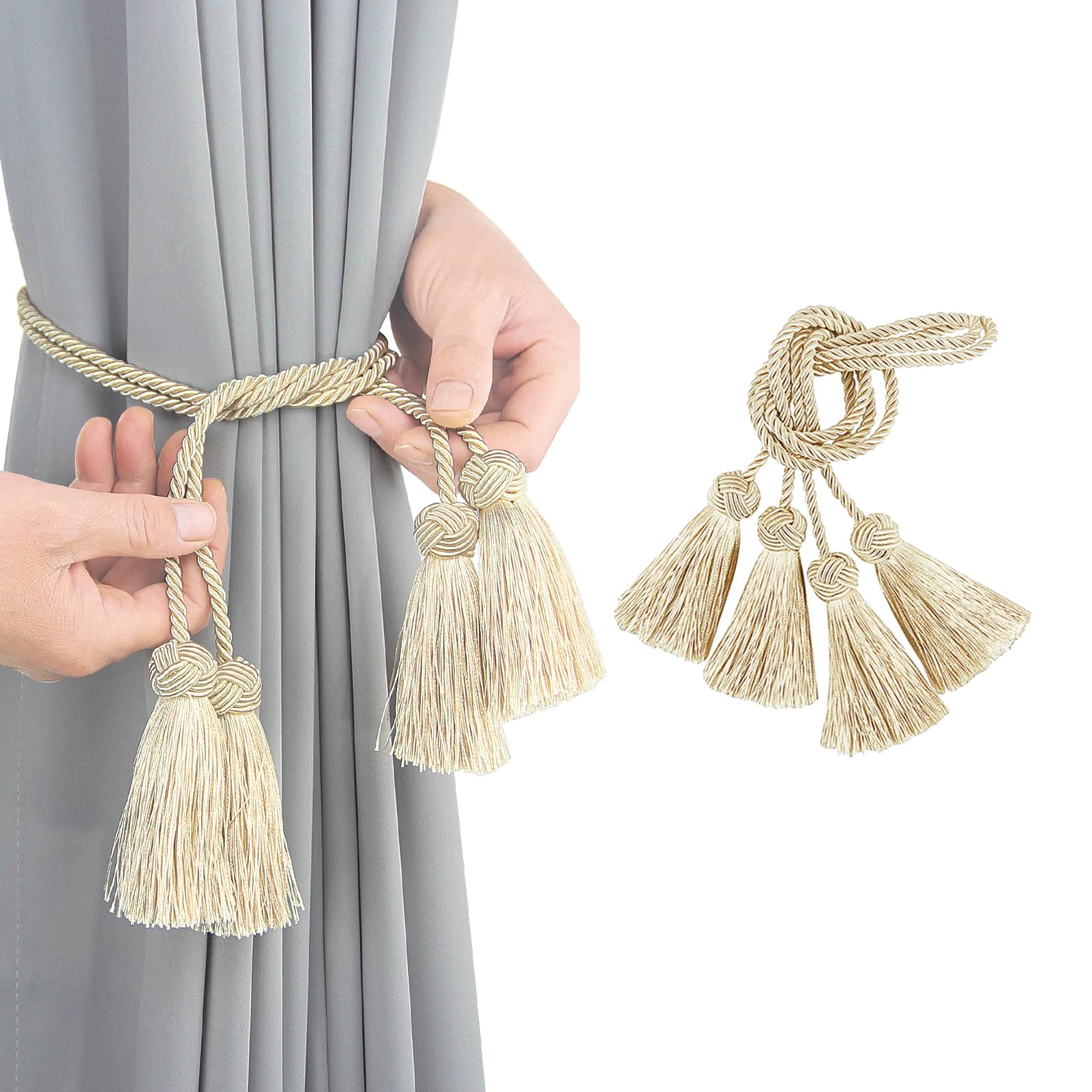 Amazon.com: Porlau Elegant Curtain Tiebacks Rope Decorative Curtain Tie ...