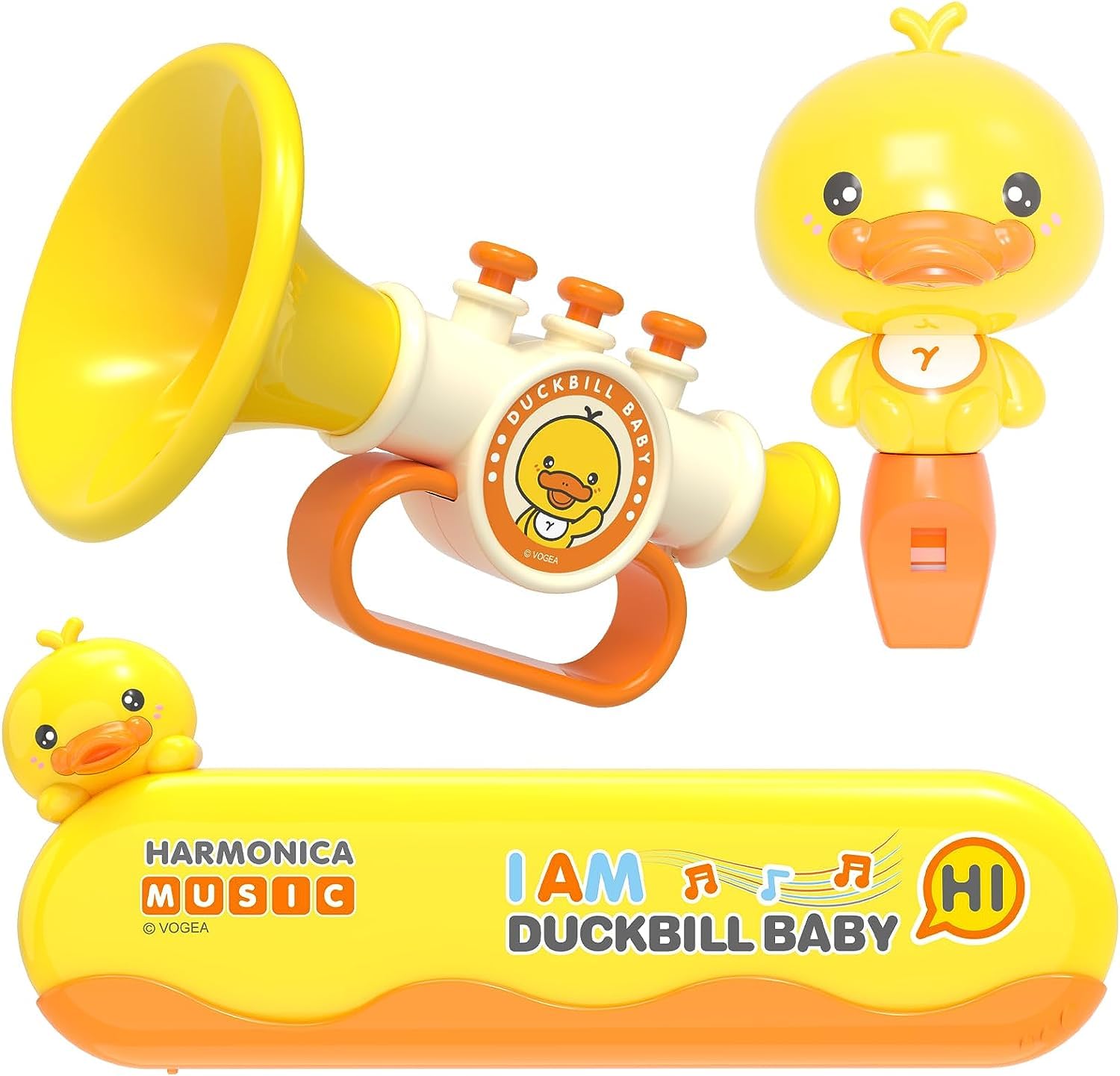 Musical Instruments Toys, for Toddlers 1-3, Musical Toy Trumpet, Harmonica, Whistle, Toddler Baby Kids Music Toys Set, Preschool Educational Early Learning, Birthday Gifts for Boys and Girls, 3 Pcs