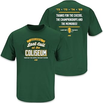 Smack Apparel Last Call At The Coliseum T-Shirt for Oakland Baseball Fans SM-5XL