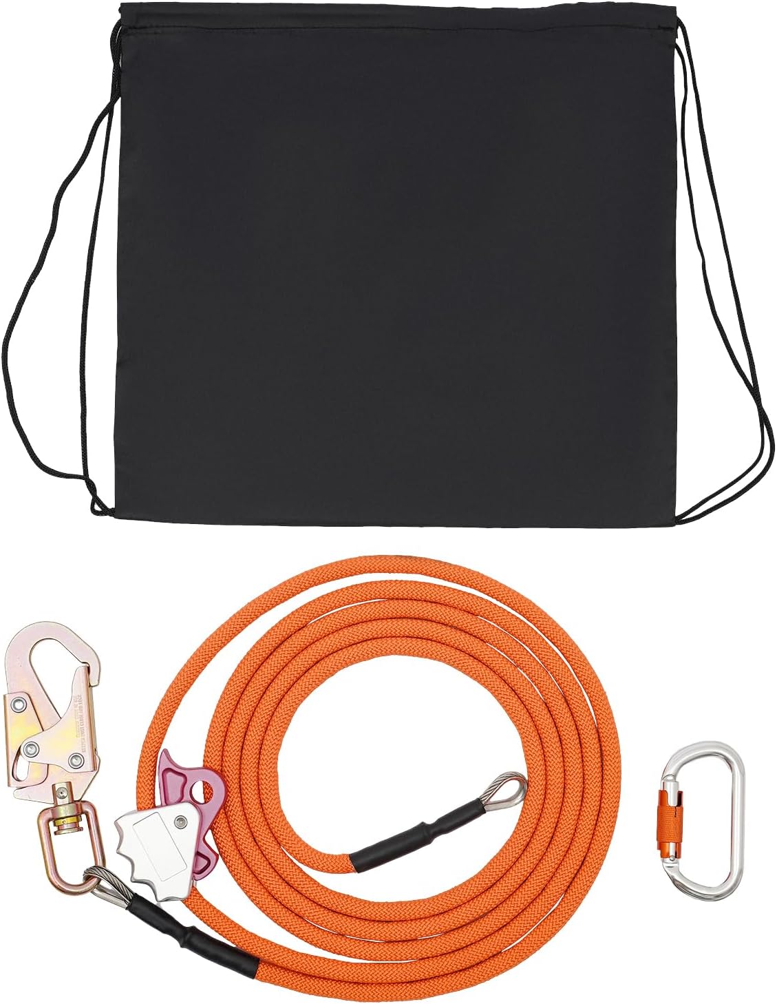 Flip Line1/2 X 12', Steel Core flipline Fall Protection Safety Rope with Alloy Steel Snap Hook for Arborist, Tree Climbers (14 feet)