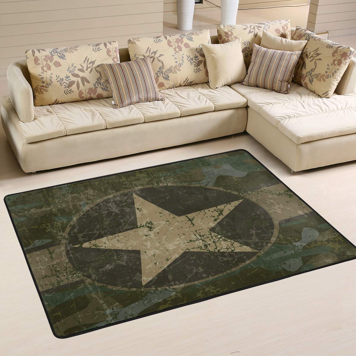 Tapis moderne style ethnique poils courts doux extra large salon