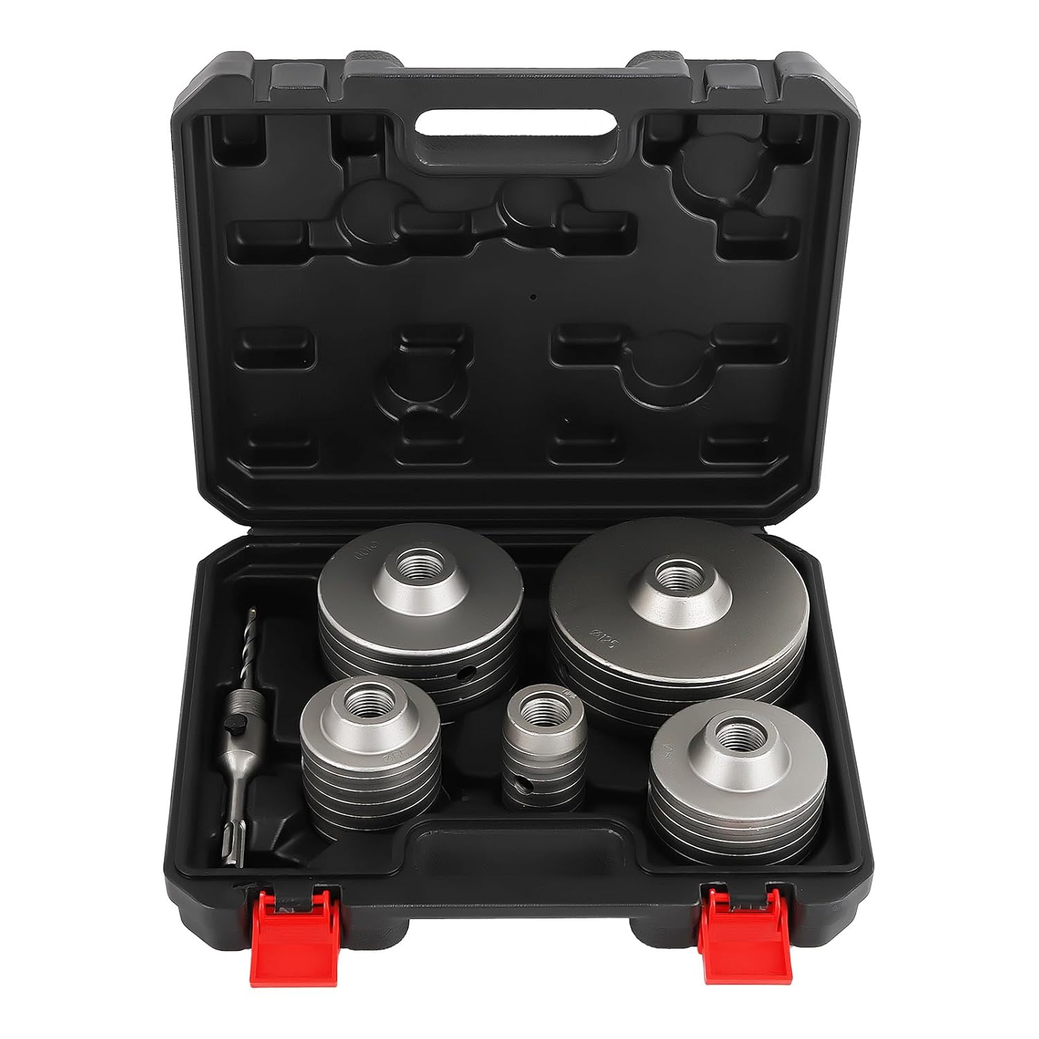 maXpeedingrods 6PCS Concrete Hole Saw Kit, 40 65 80 100 125mm Masonry Hole Saw Kit with Center Drill Bit, 5 Inch SDS Plus Drill Bits Shank Hammer Drills for Concrete,Brick,Cement,Stone, Wall Drilling