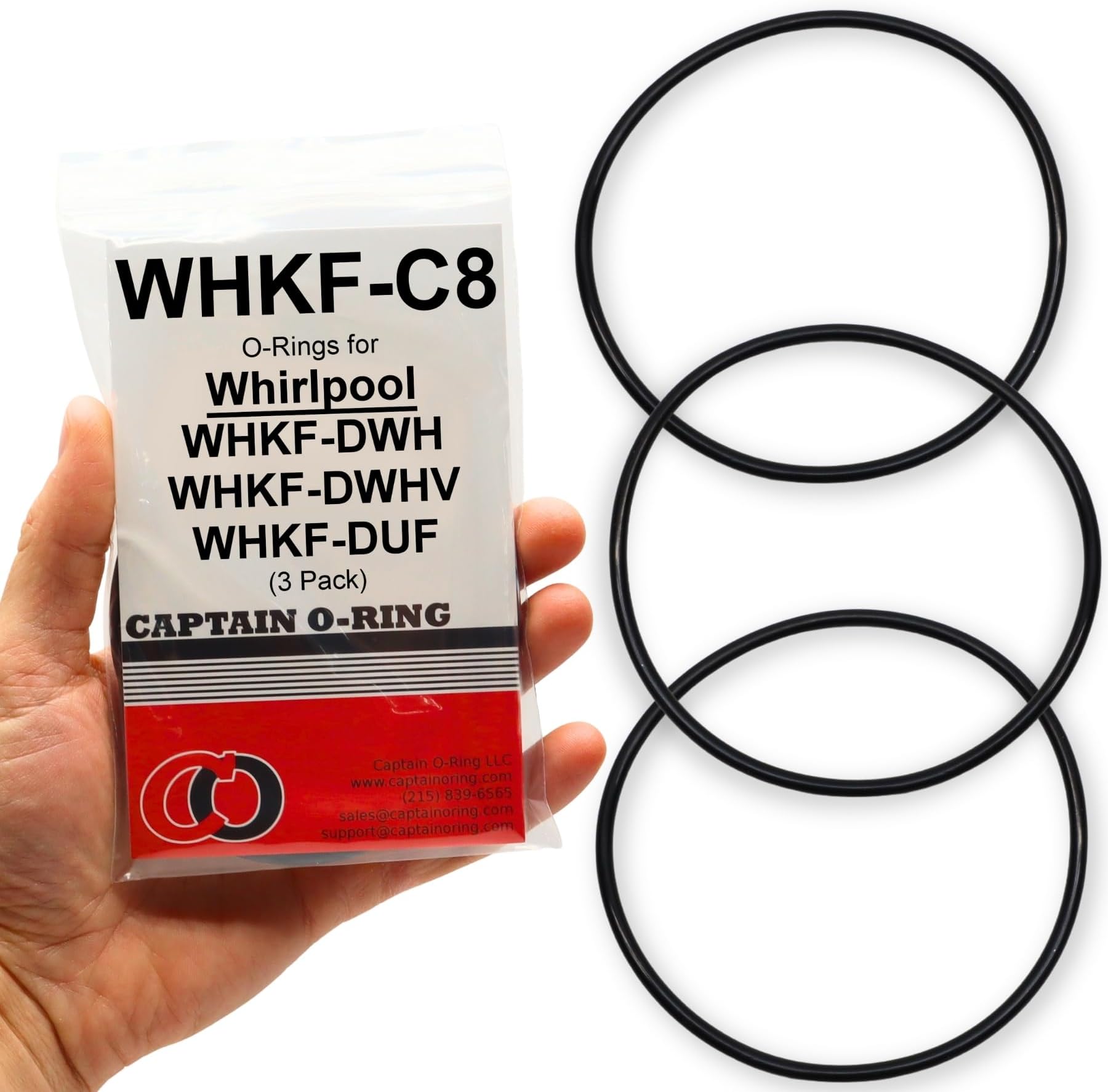 Captain O-Ring LLC (3 Pack) Whirlpool Whkf-Dwhv, Whcf-Dwhv, Whkf-Dwh & Whkf-Duf Water Filter Orings