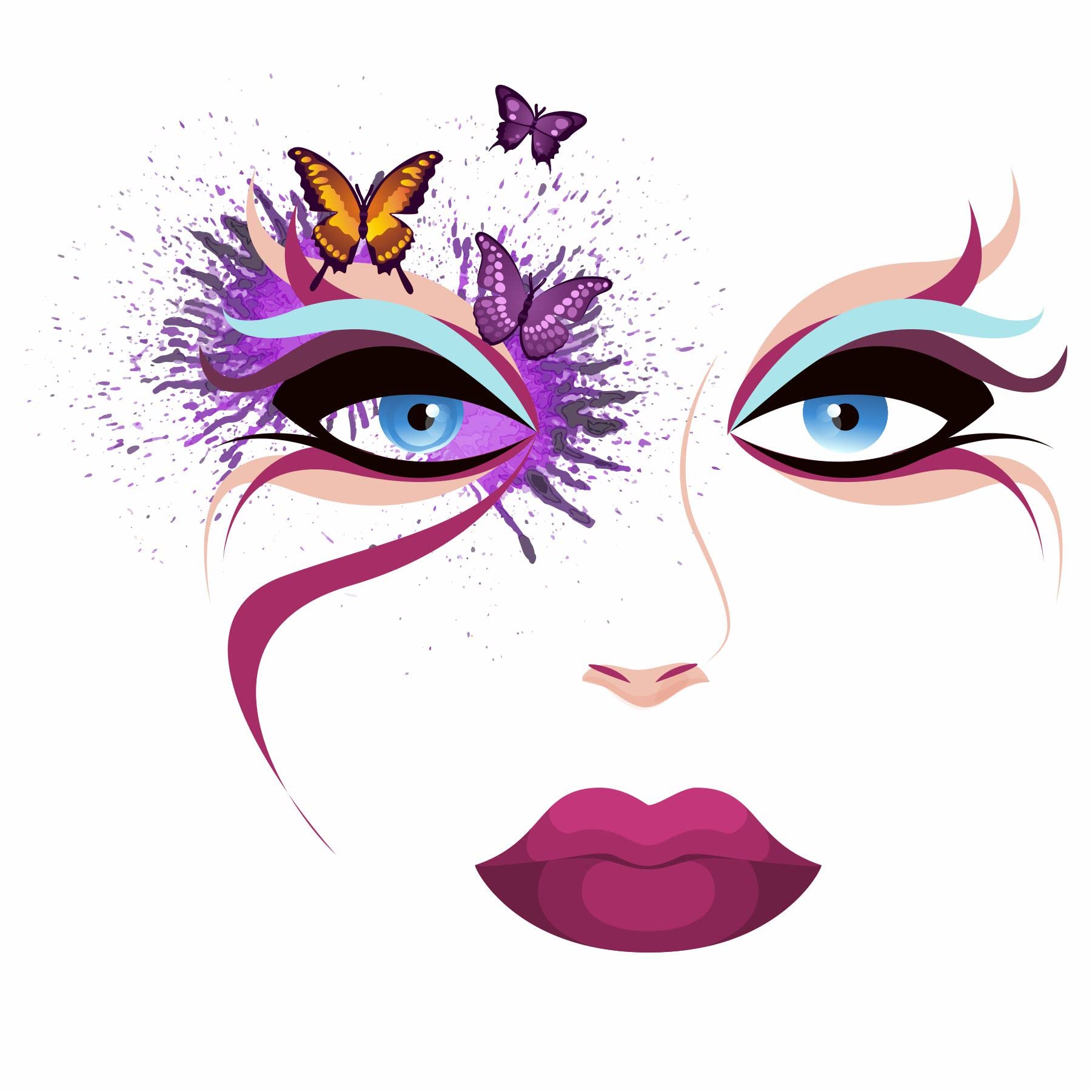 Sticker Yard Abstract Lady face Vinyl Wall Sticker for Living Room/Bedroom/Office and All Decorative Wall Stickers Size 55X50CM-image-29