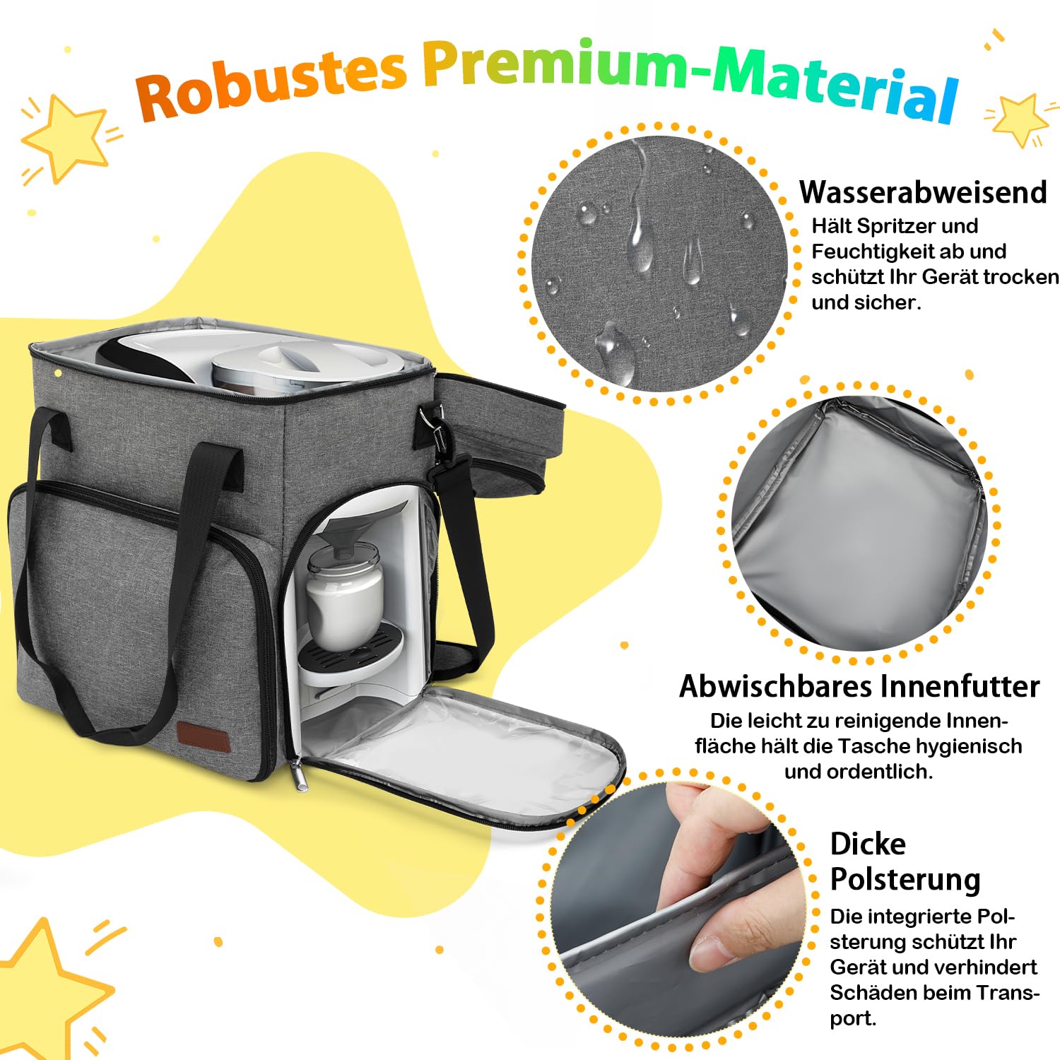 Torba do przenoszenia, kompatybilna z Baby Brezza Formula Pro Advanced, organizer podróżny do Formula Maker z paskiem na ramię i przegródkami do przechowywania butelek i akcesoriów dla niemowląt
