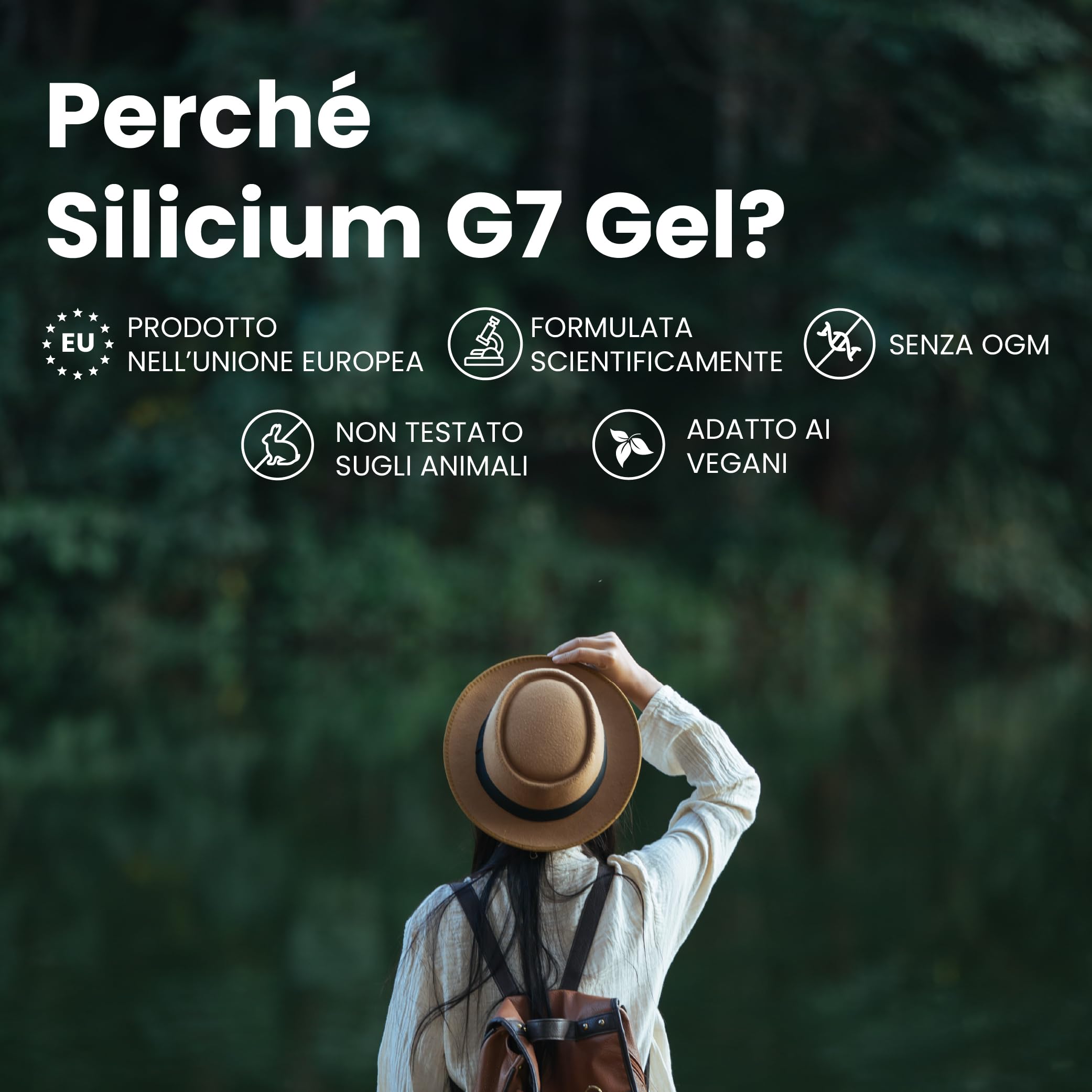 Silicium G7 Gel Corpo, Alta Concentrazione di Silicio, Sollievo per Articolazioni e Muscoli, Assorbimento Rapido, Uso Quotidiano, Texture Leggera, Senza Parabeni, Formato Topico. 500ml