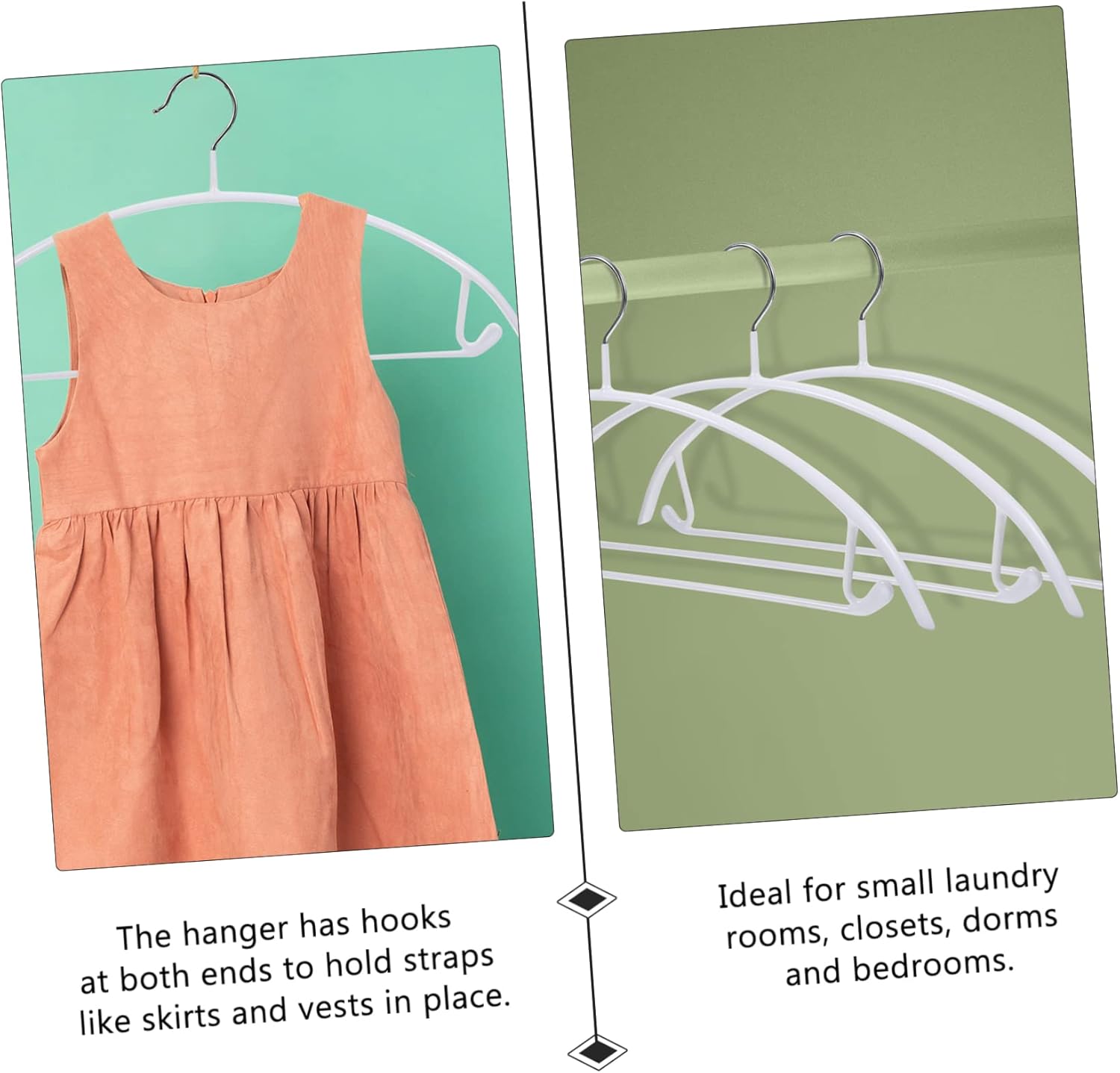 Mobestech 10pcs Traceless Clothes Hangers Non-Slip Strong Material Hangers for Pants Dresses Space Saving