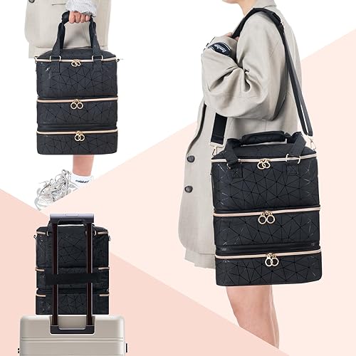 Miniatura 5 de Uross Bolsa organizadora de esmalte de uñas con capacidad para 84 botellas de esmalte de uñas y lámpara de uñas, organizadores de esmalte de uñas de