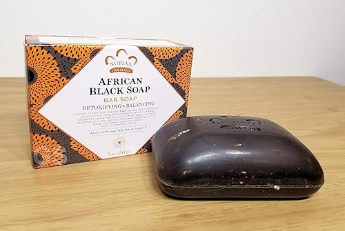 Nubian African Black Soap Barra de 5 onzas  12 unidades