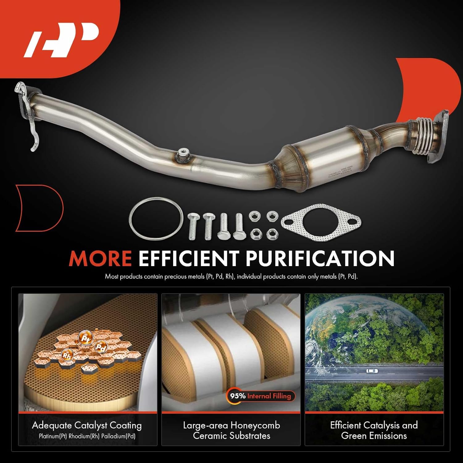 A-Premium Catalytic Converter Kit Direct-Fit Compatible with Buick LaCrosse Allure 2005-2009 3.8L & Pontiac Grand Prix 2004-2008 3.8L, EPA Compliant, Replace# 15861402, 15861401