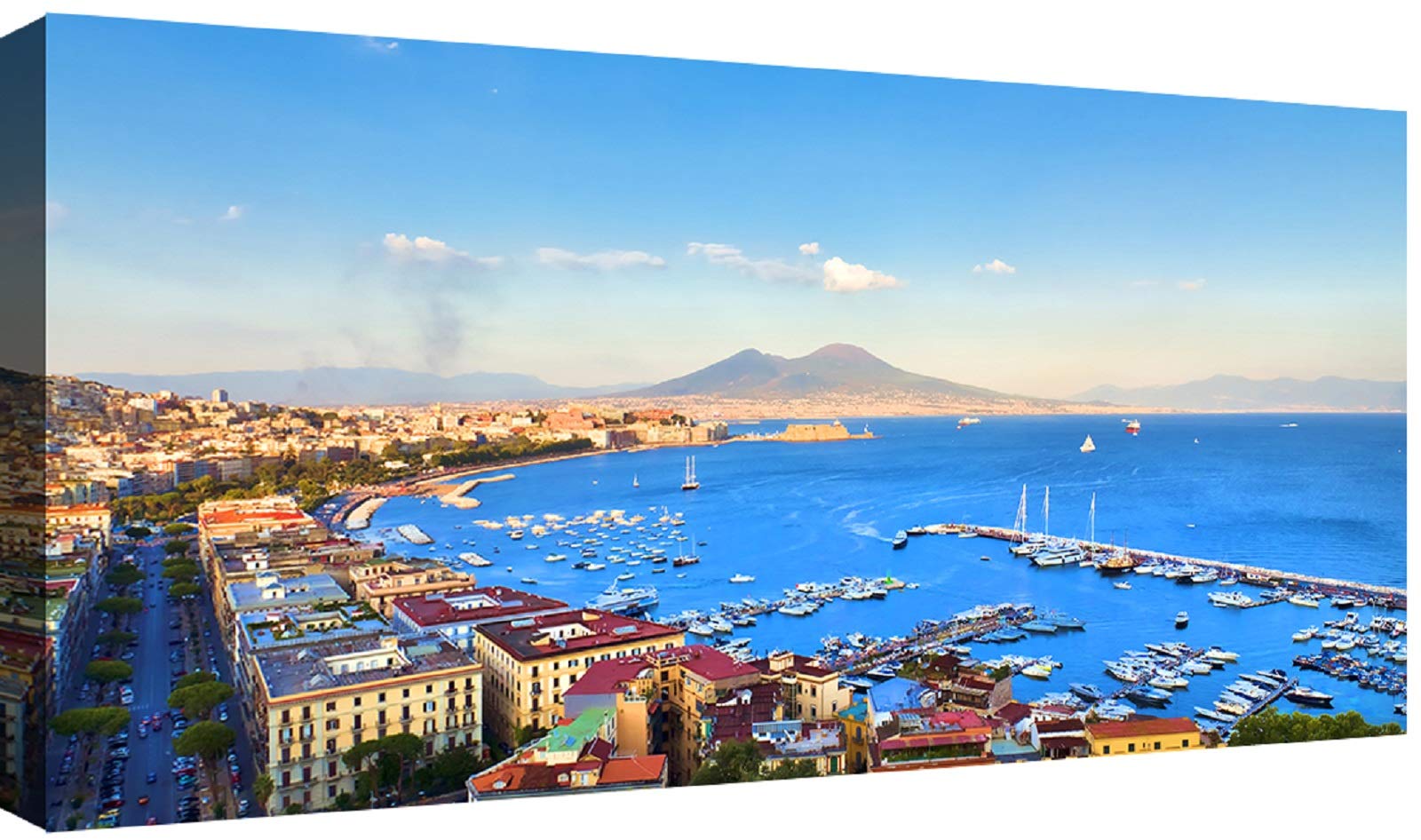 canvashop quadri Moderni Soggiorno Golfo di Napoli con Vesuvio 120x60 cm