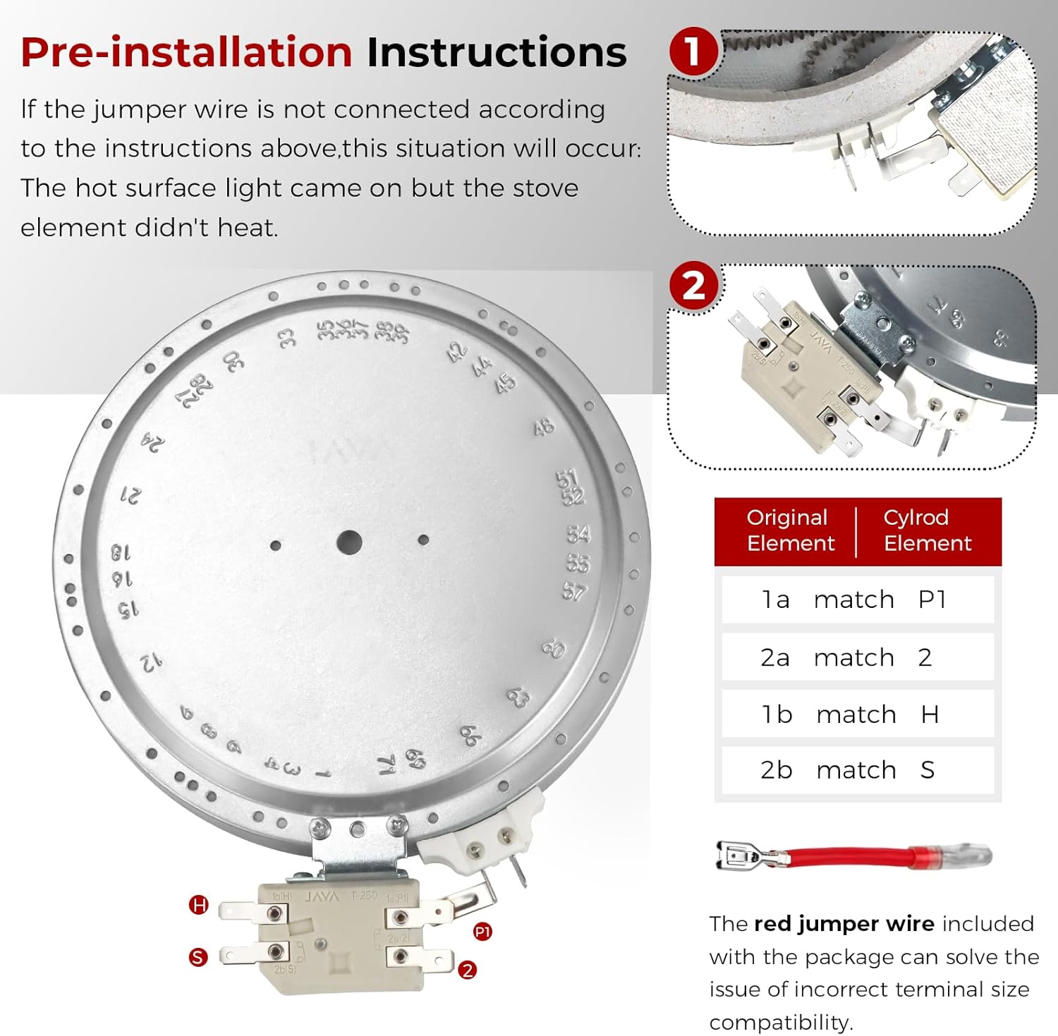 Puxyblue 𝟮𝟬𝟮𝟲 𝙐𝙥𝙜𝙧𝙖𝙙𝙚𝙙 WB30T10145 5.5in Range Radiant Element by puxyblue Compatible with G-E Hai-er Electric Range - Replace Part WB30T10127 PS2370248 DG47-00060A Radiant Surface