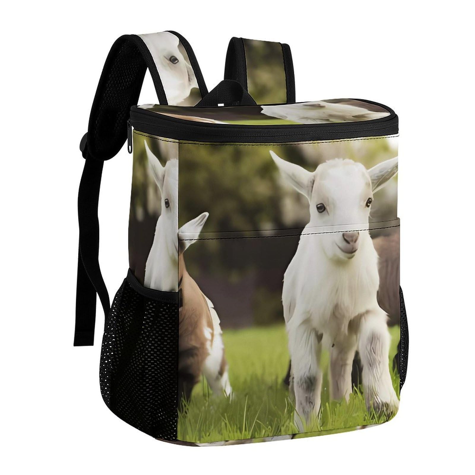 Bonita mochila térmica térmica a prueba de fugas de tela de sarga de poliéster resistente con correas acolchadas ajustables, bolsa térmica para picnic, camping, actividades al aire libre